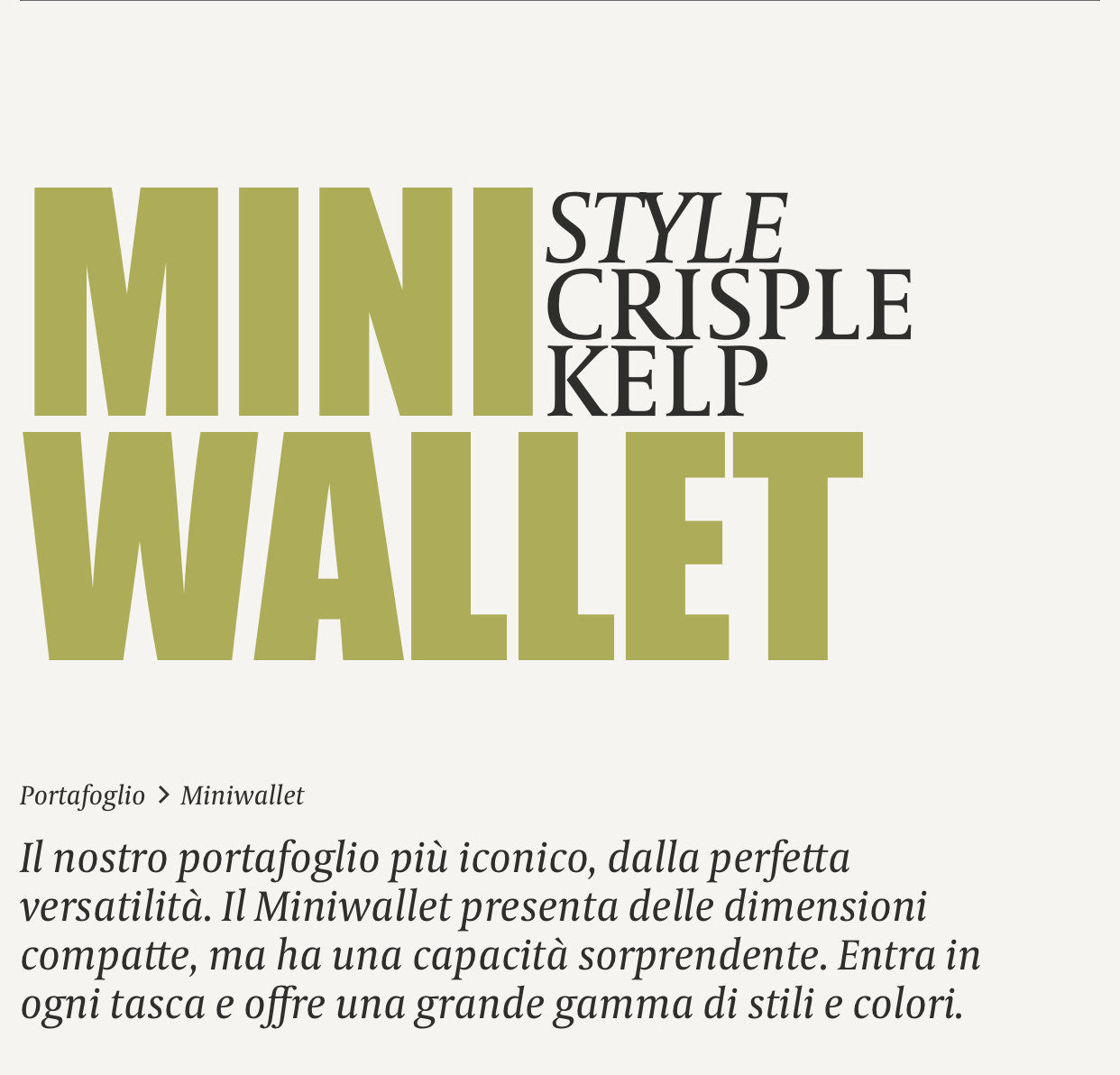 MINIWALLET PORTA CARTE E BANCONOTE IN PELLE STILE SAFFIANO MC-KELP