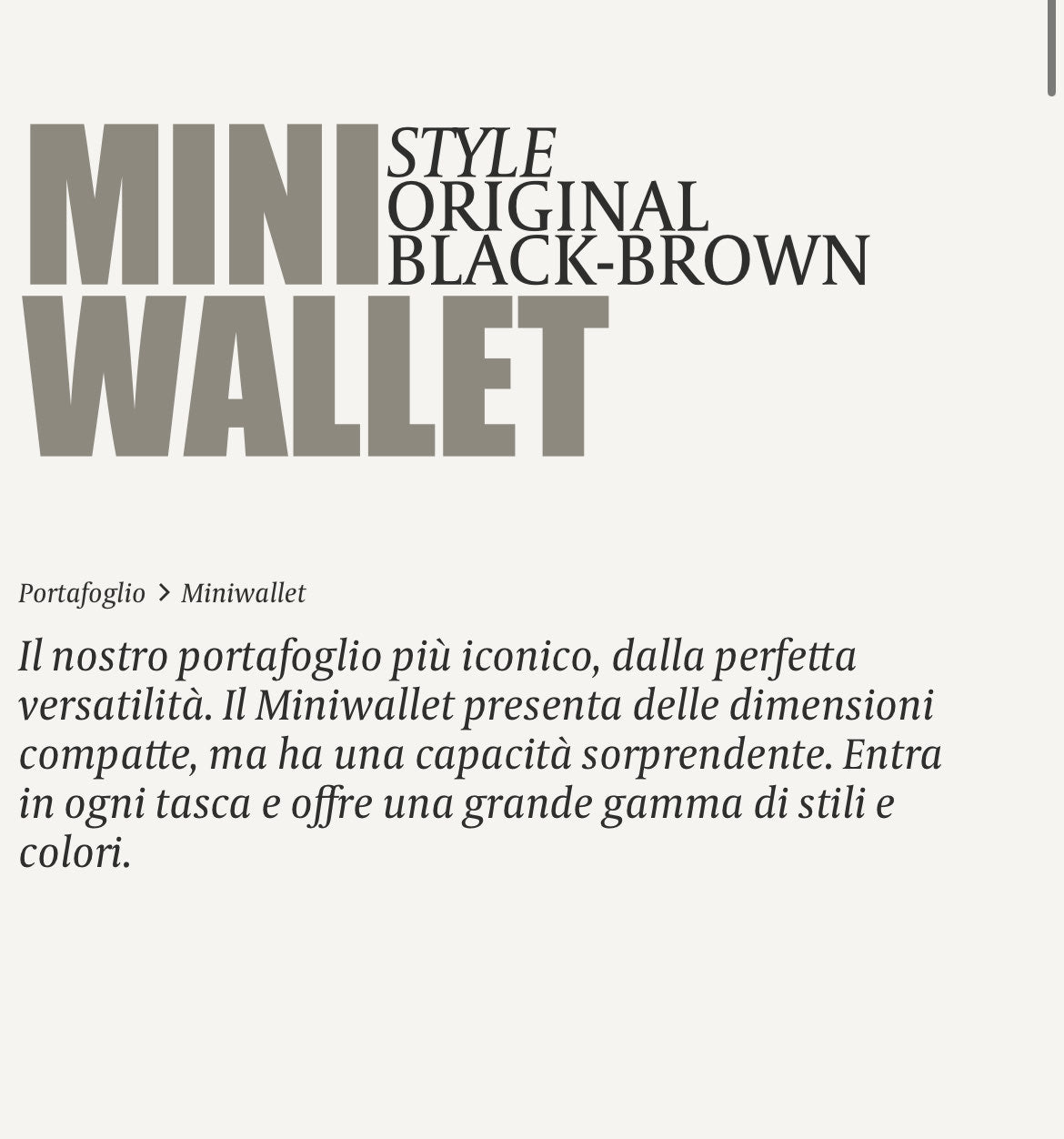 MINIWALLET PORTA CARTE E BANCONOTE IN MORBIDA PELLE LISCIA E LUCIDA CON CUCITURE IN CONTRASTO M-BLACK-BROWN