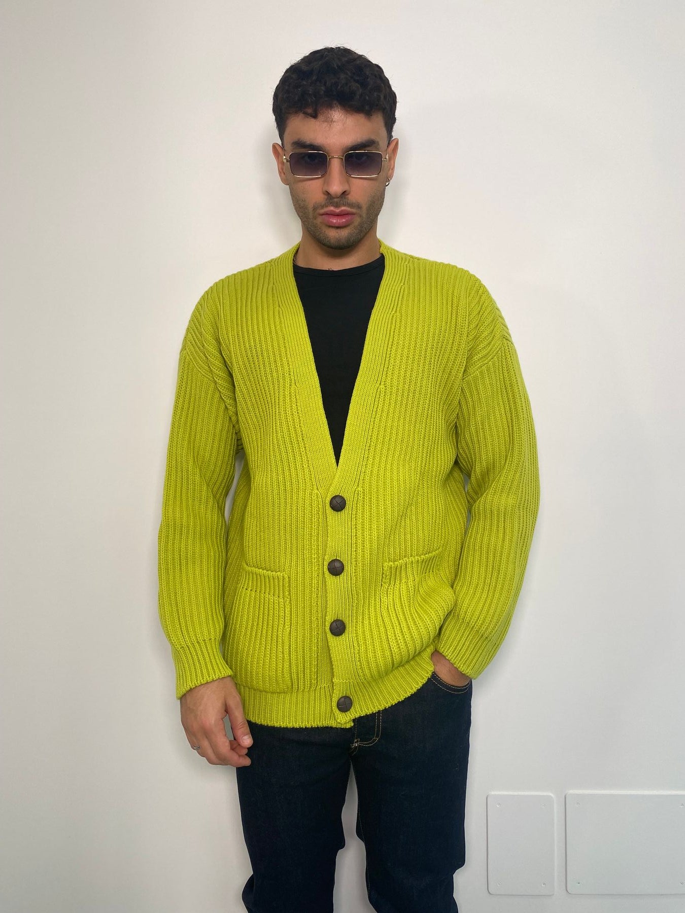 CARDIGAN IN MISTO LANA CON BOTTONI VINTAGE E TASCHE A TOPPA - REGULAR FIT