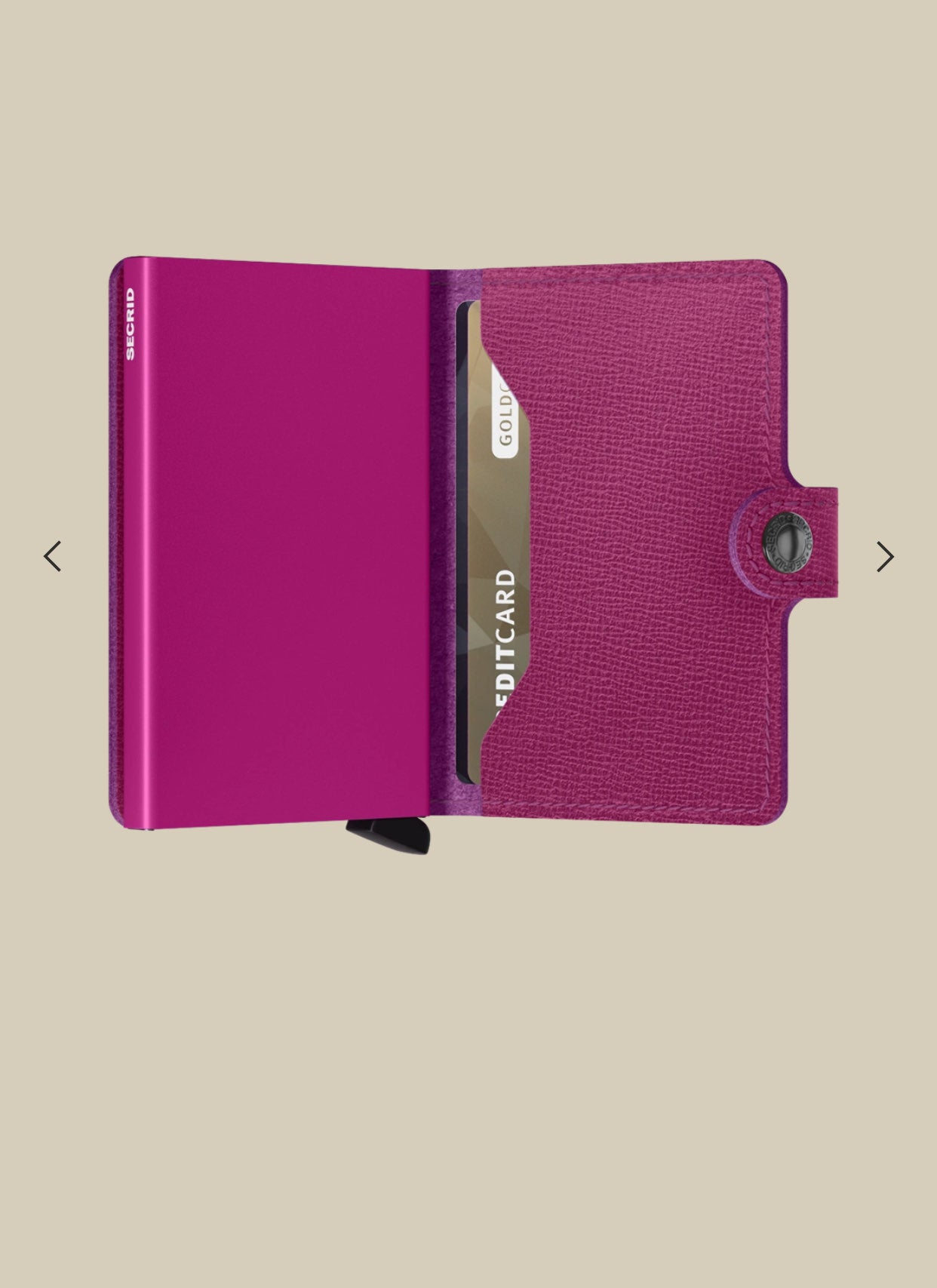 MINIWALLET PORTA CARTE E BANCONOTE IN PELLE STILE SAFFIANO MC-FUCHSIA