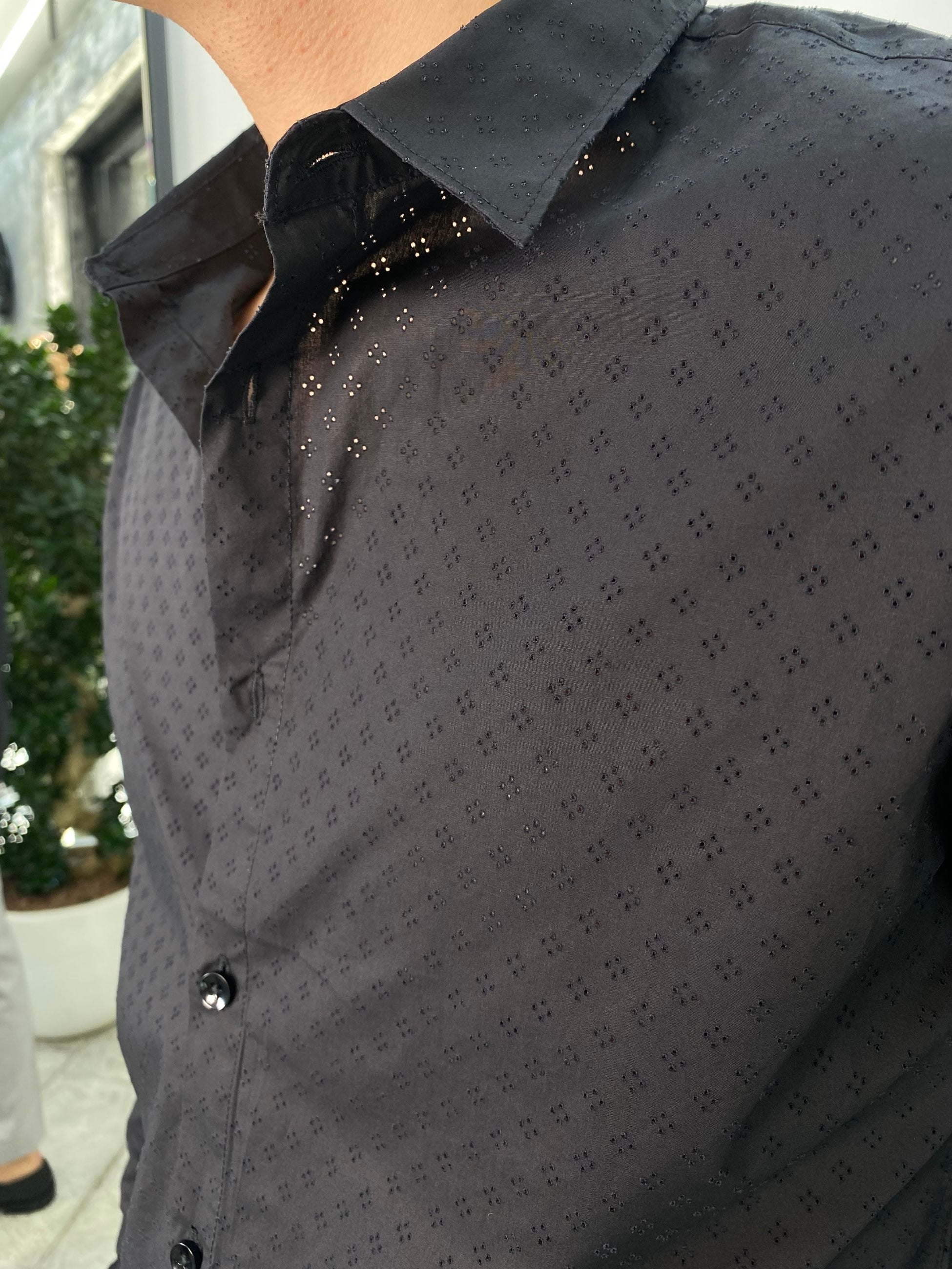 CAMICIA TRAFORATA IN 100% COTONE - REGULAR FIT GL111DA.NER