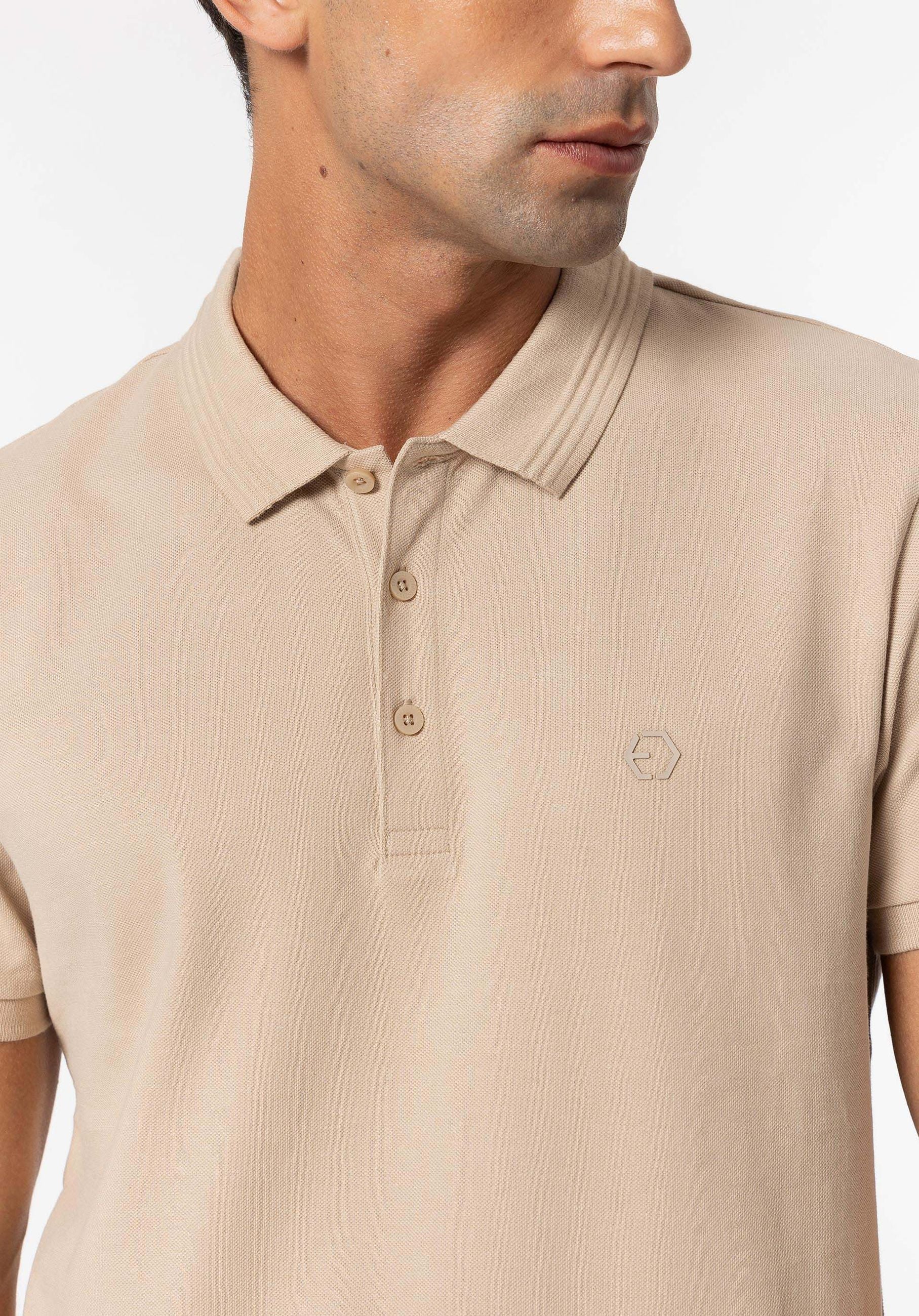 POLO MANNING_2 IN 100% COTONE PIQUET CON LOGO LATO CUORE TONO SU TONO - REGULAR FIT 10050806.BEI
