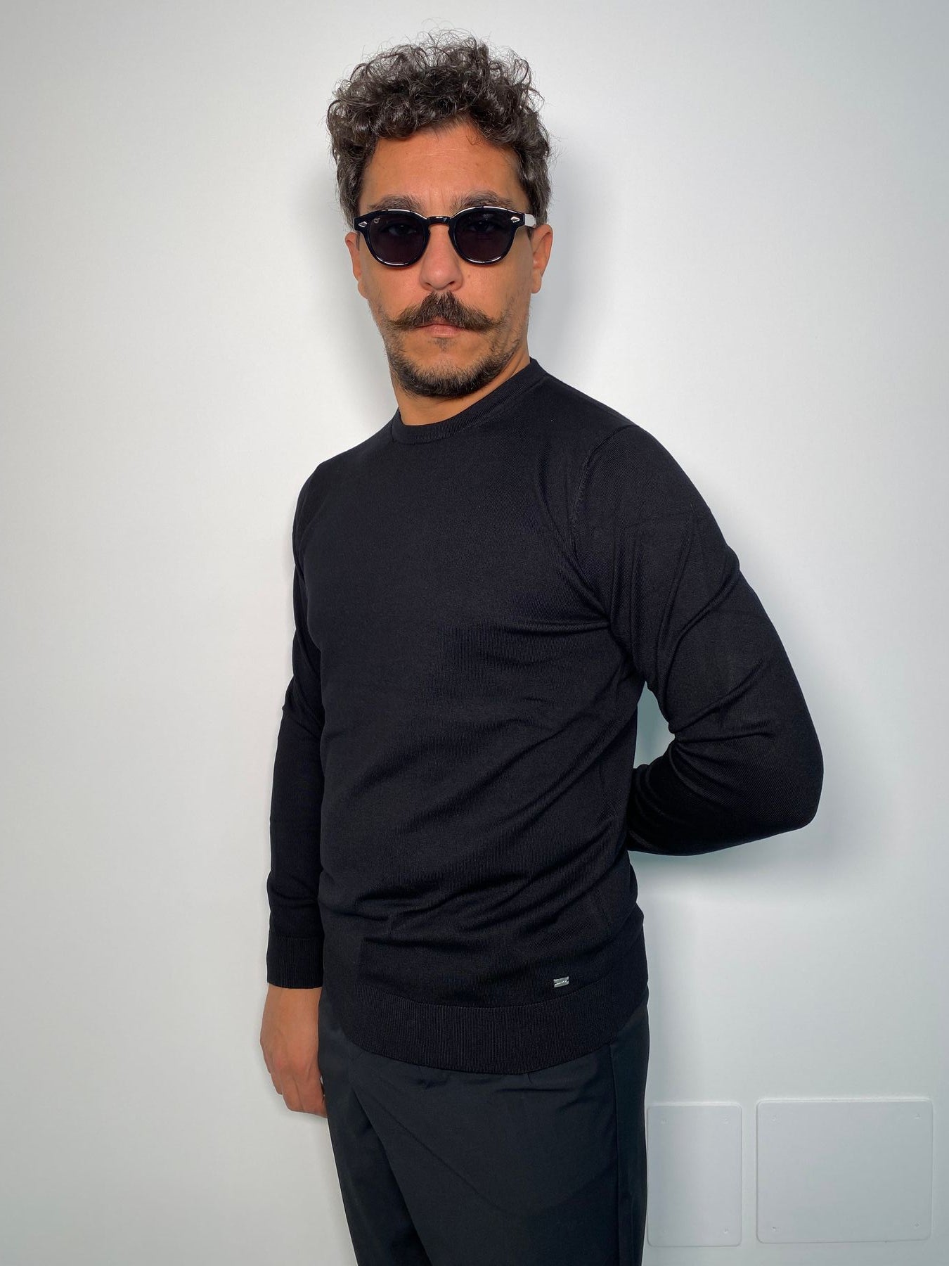 MAGLIA GIROCOLLO BASIC IN MISTO VISCOSA FINEZZA 12 - REGULAR FIT