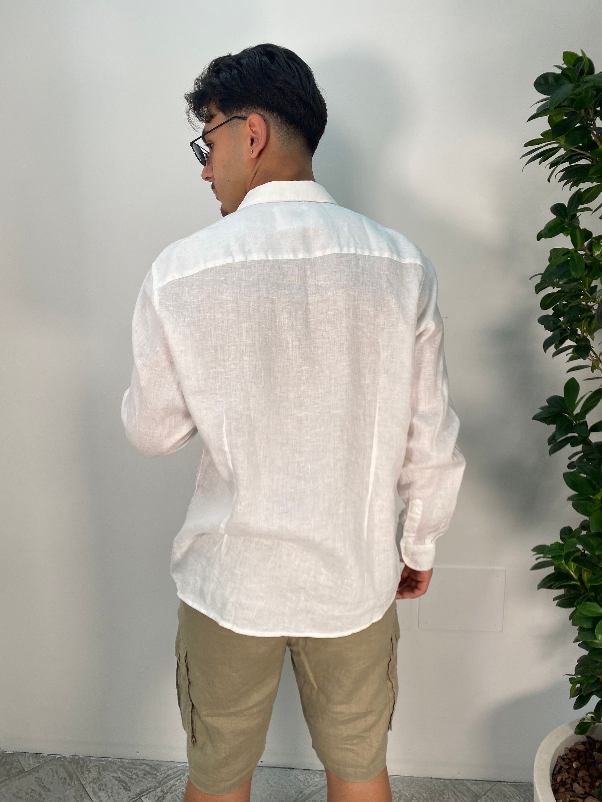 CAMICIA IN 100% PURO LINO COLLO ALL'ITALIANA - REGULAR FIT GL7619S-S25.BIA