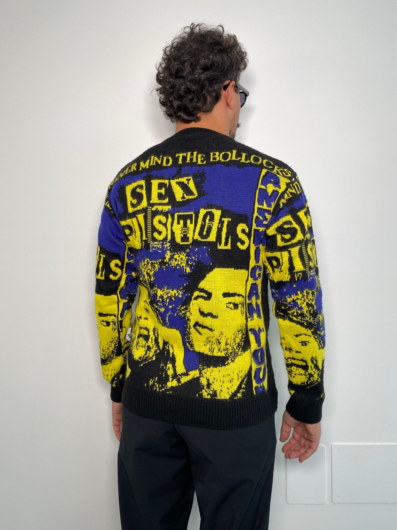 MAGLIA GIROCOLLO IN MISTO LANA CON TRAMA MANIFESTO SEX PISTOLS - REGULAR FIT