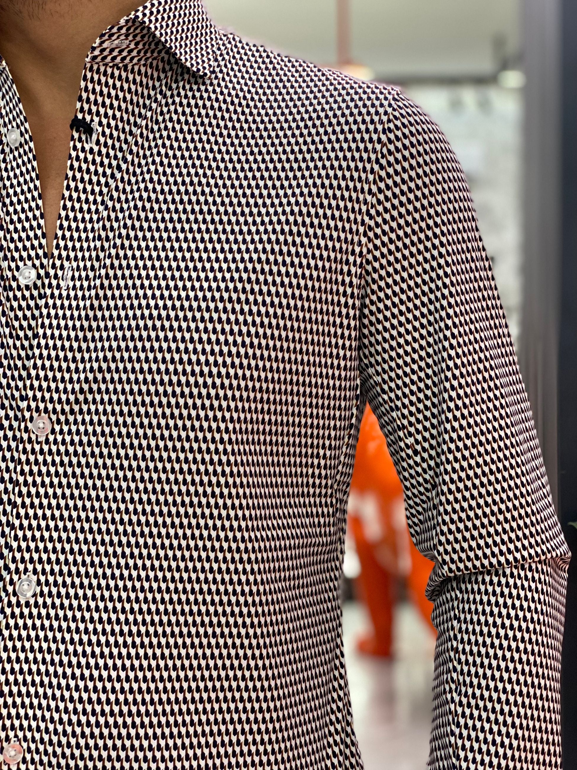 CAMICIA NO STIRO ELASTICIZZATA MICRO FANTASIA - SLIM FIT CI1072SS