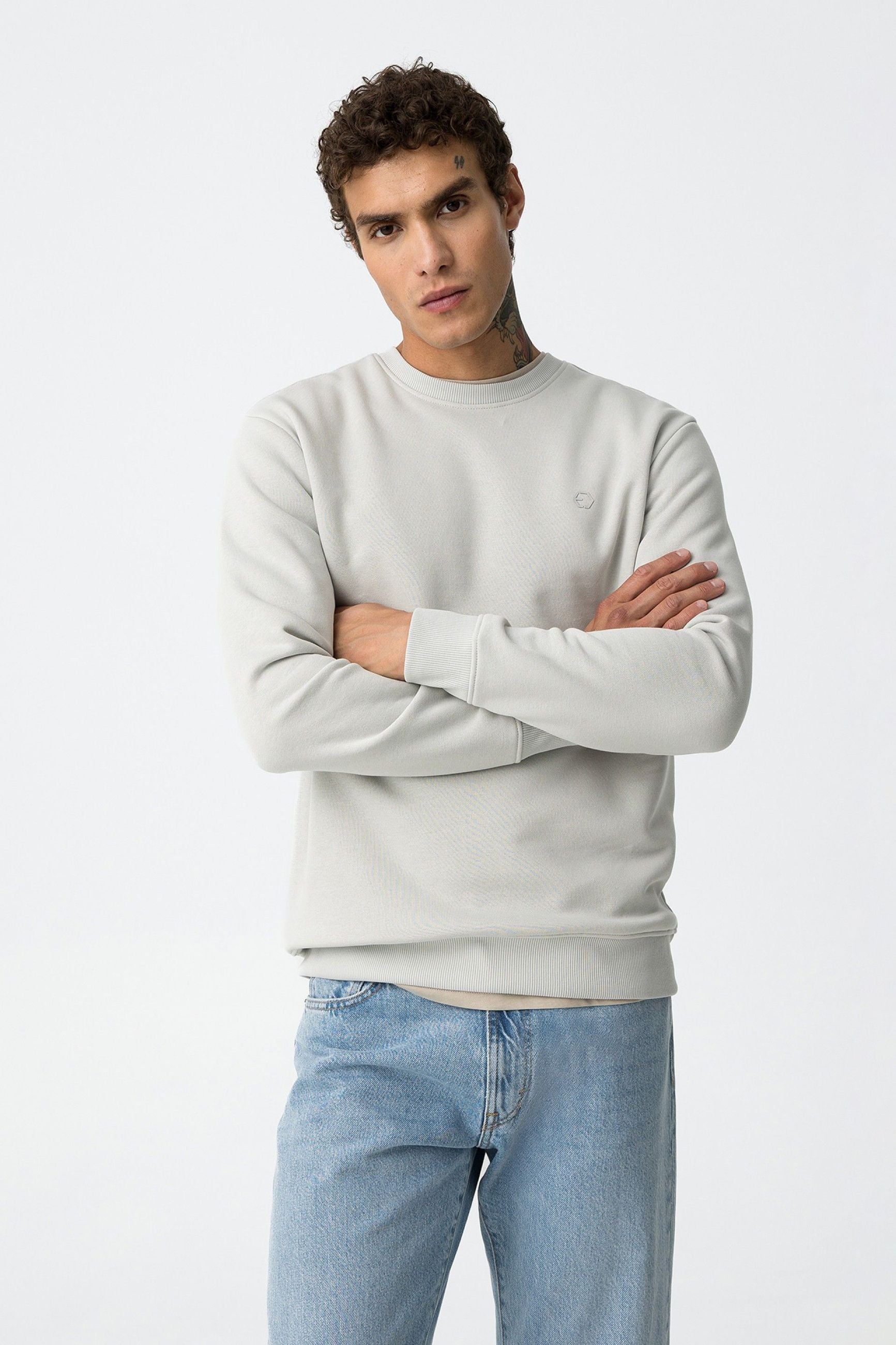 FELPA JAMIE BASIC GIROCOLLO CON LOGO LATO CUORE - REGULAR FIT 10061520.GHI