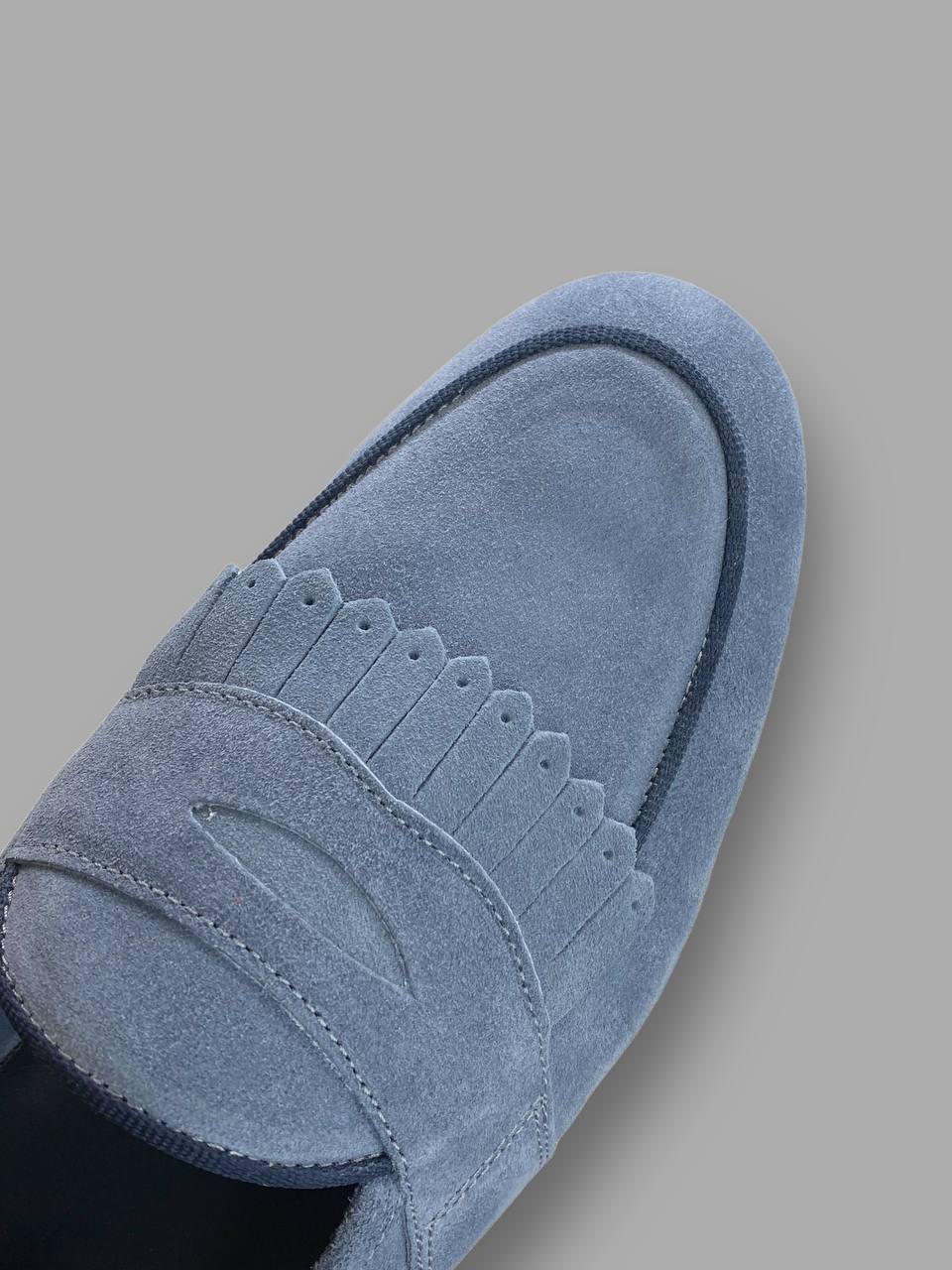 MOCASSINO/PANTOFOLA NAPOLETANA CON FRANGIA IN CAMOSCIO - COMODA LEGGERA E FLESSIBILE