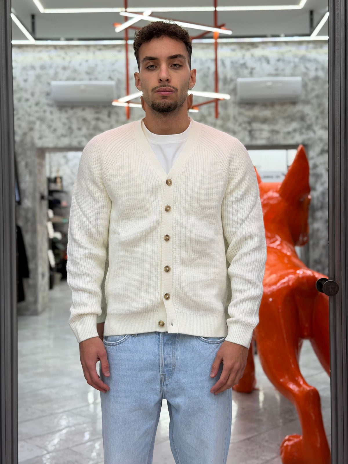 CARDIGAN IN MAGLIA COSTA INGLESE - REGULAR FIT MI3428SS.OFF