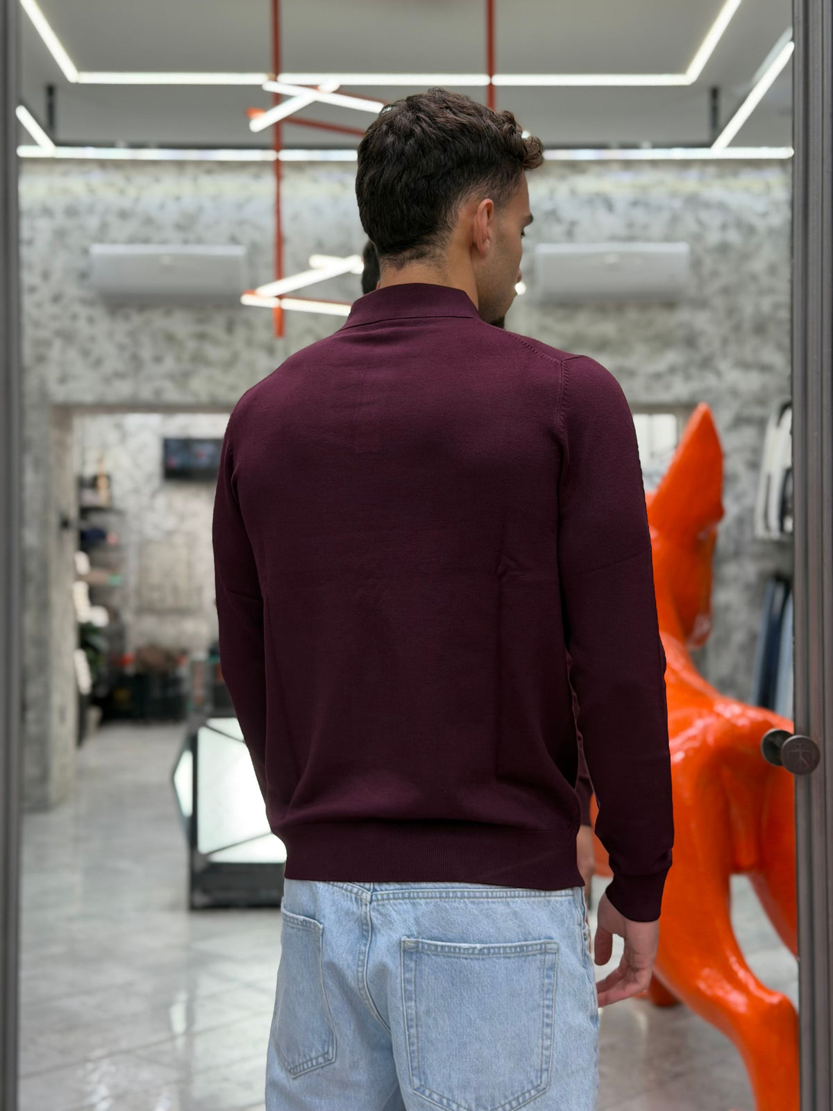 POLO 3 BOTTONI MANICA LUNGA FINEZZA 12 IN MORBIDA VISCOSA - SLIM FIT MK9900004-26.BOR