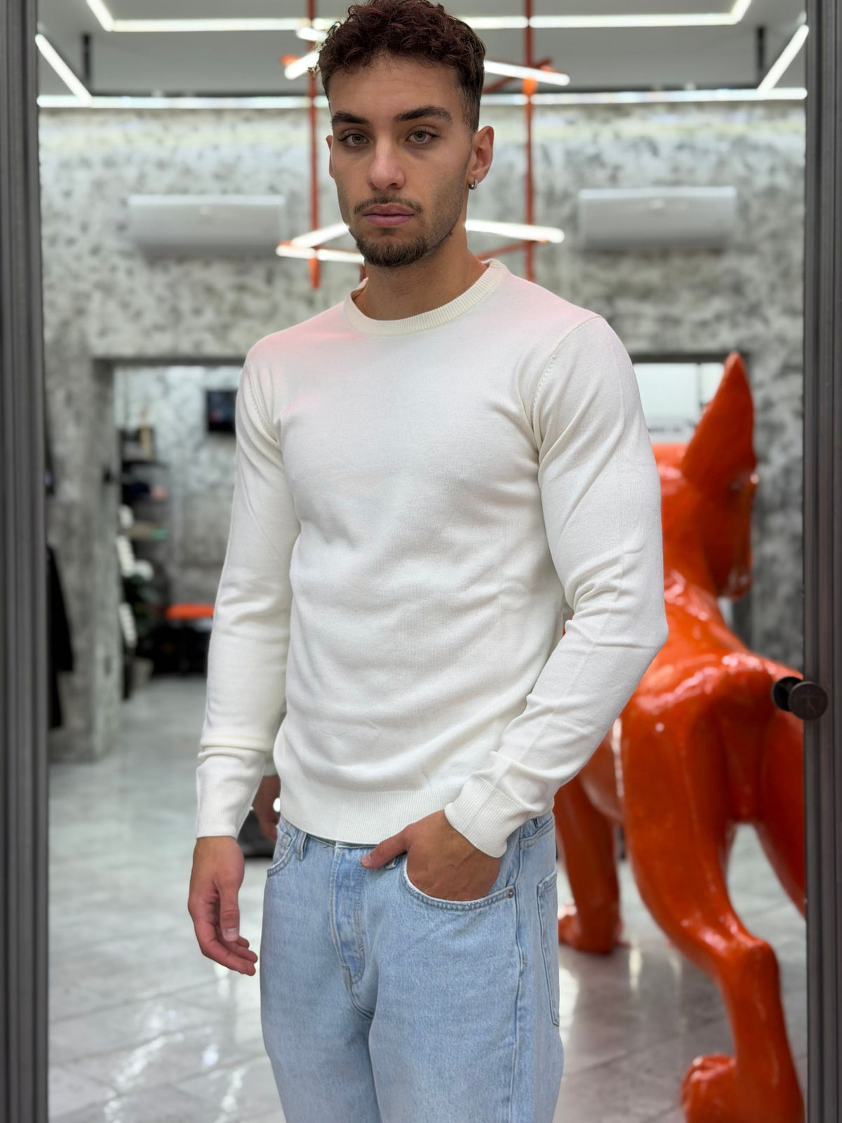 MAGLIA GIROCOLLO BASIC IN MORBIDA VISCOSA - REGULAR FIT MI3330SS.OFF