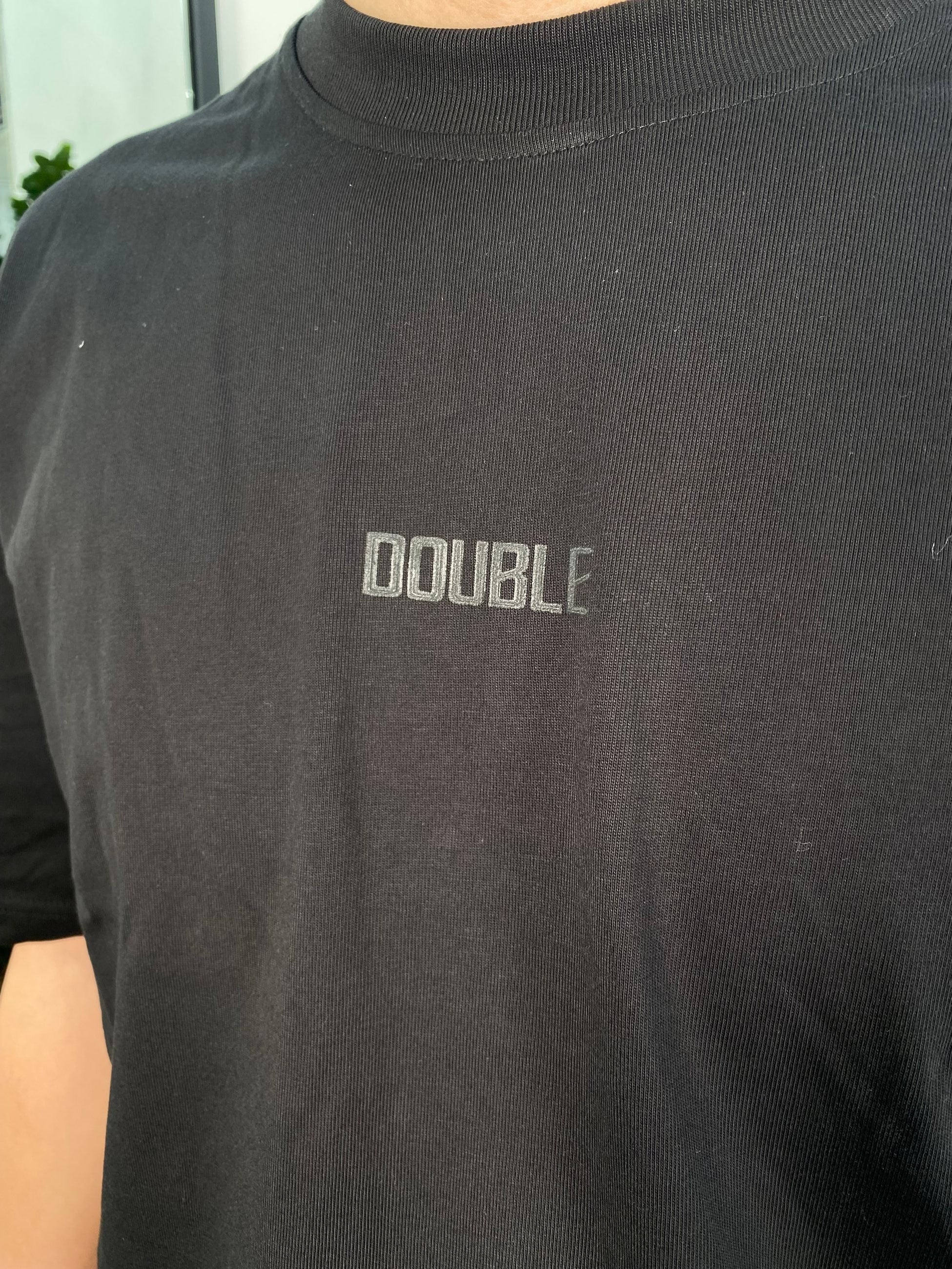T-SHIRT IN 100% COTONE PREMIUM CON LOGO DOUBLE - SEMI OVER FIT GLW2274F.NER