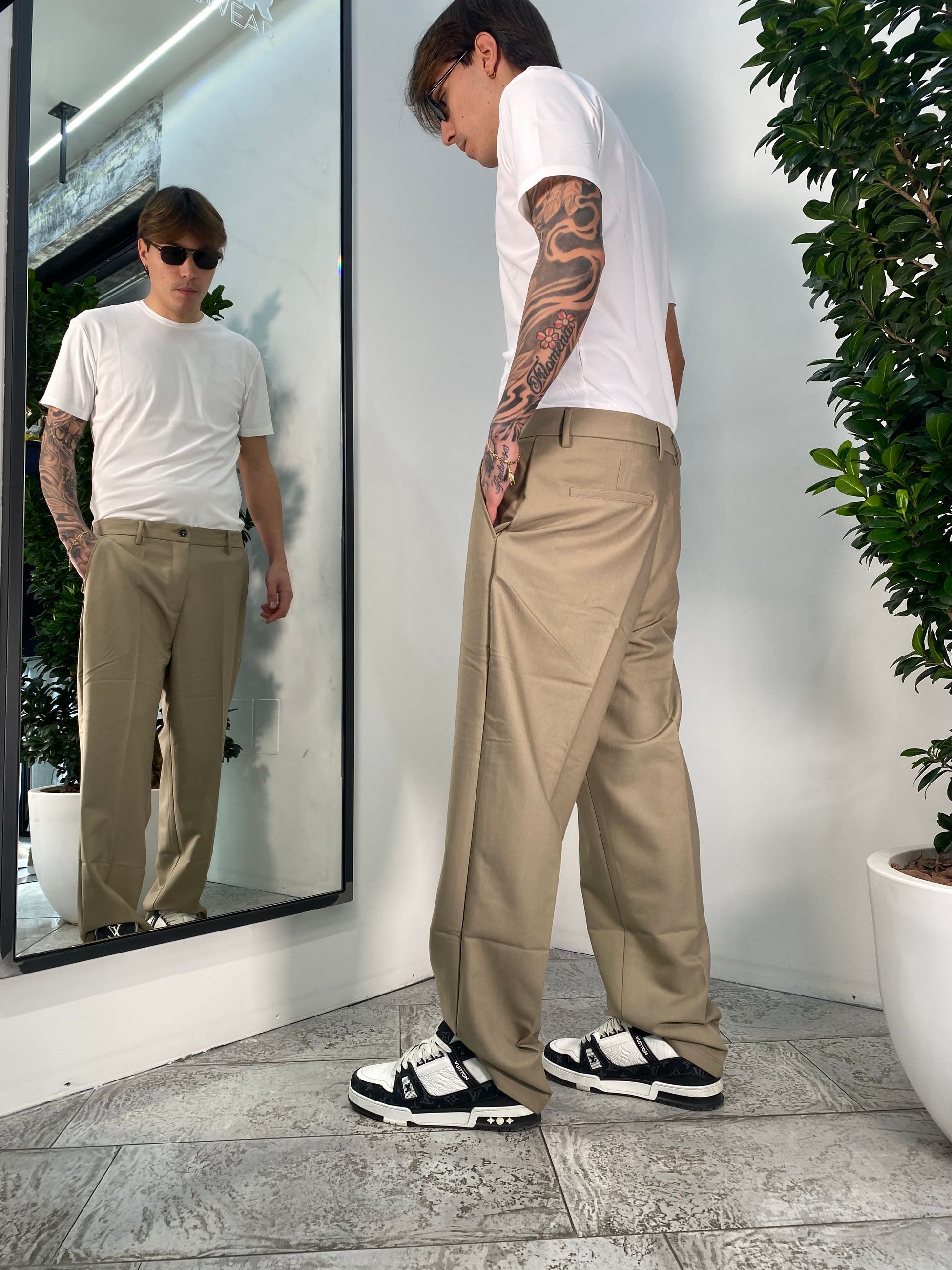 PANTALONI OLIVER TASCA AMERICA WIDE LEG - RELAXED FIT GL5163BD.BEI