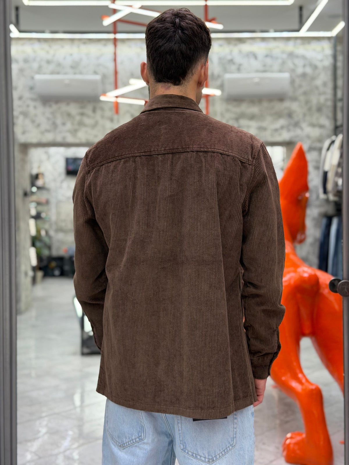 OVERSHIRT IN VELLUTO CON TASCHE A TOPPA - REGULAR FIT GL7844S.COF