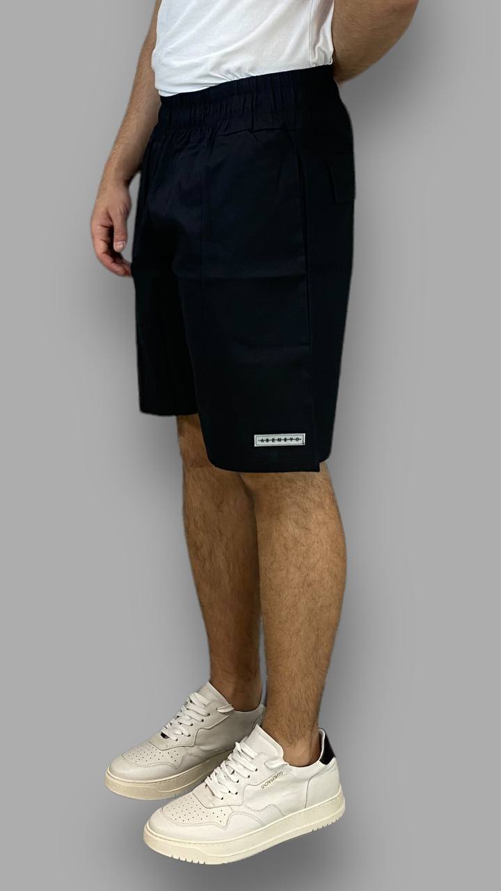BERMUDA CON ELASTICO ALTO IN VITA E LOGO APPLICATO SULLA GAMBA - REGULAR FIT