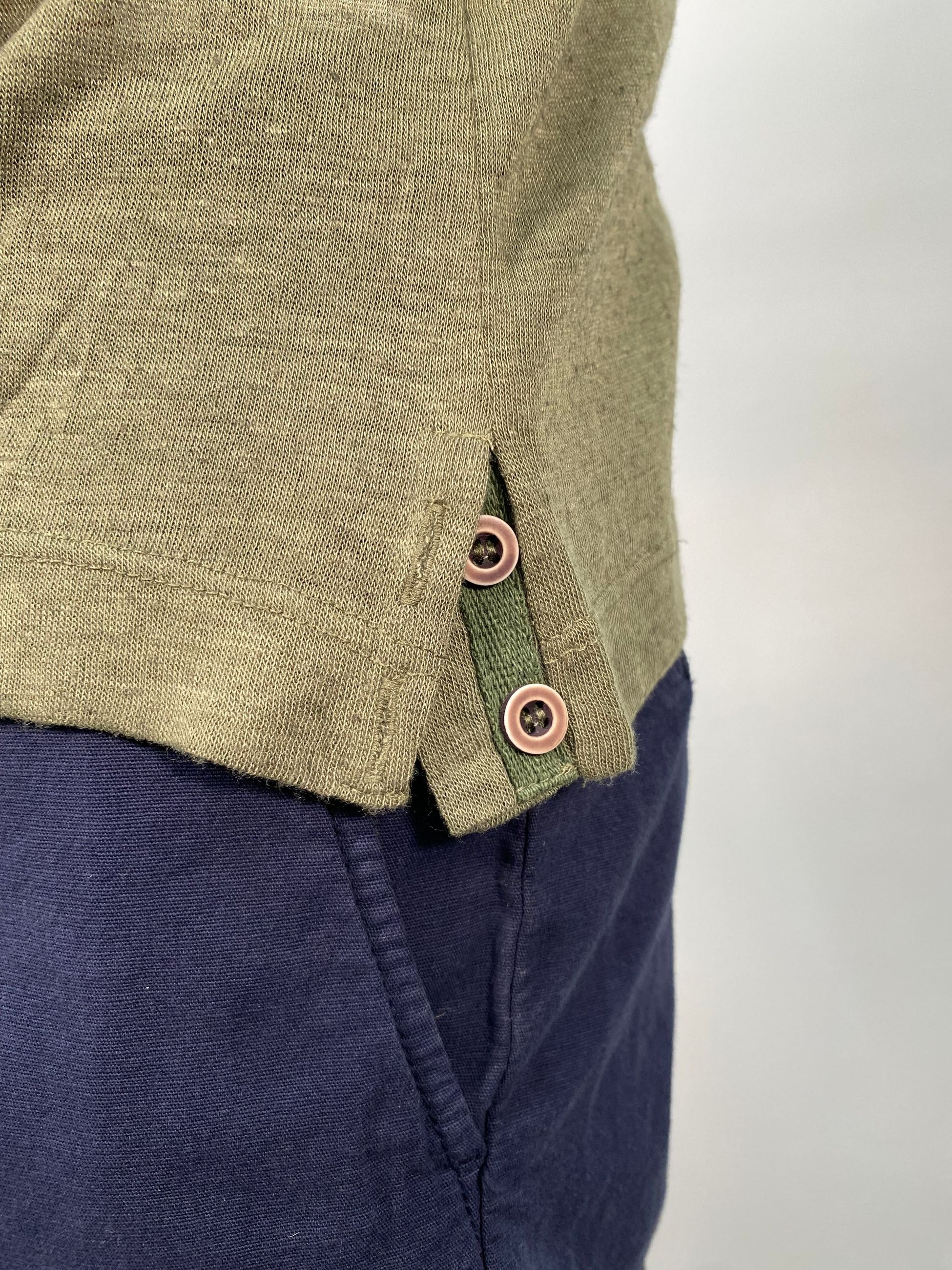 T-SHIRT IN MISTO LINO EFFETTO PUNTINATO CON TASCHINO - REGULAR FIT TE2956SS.VMIL