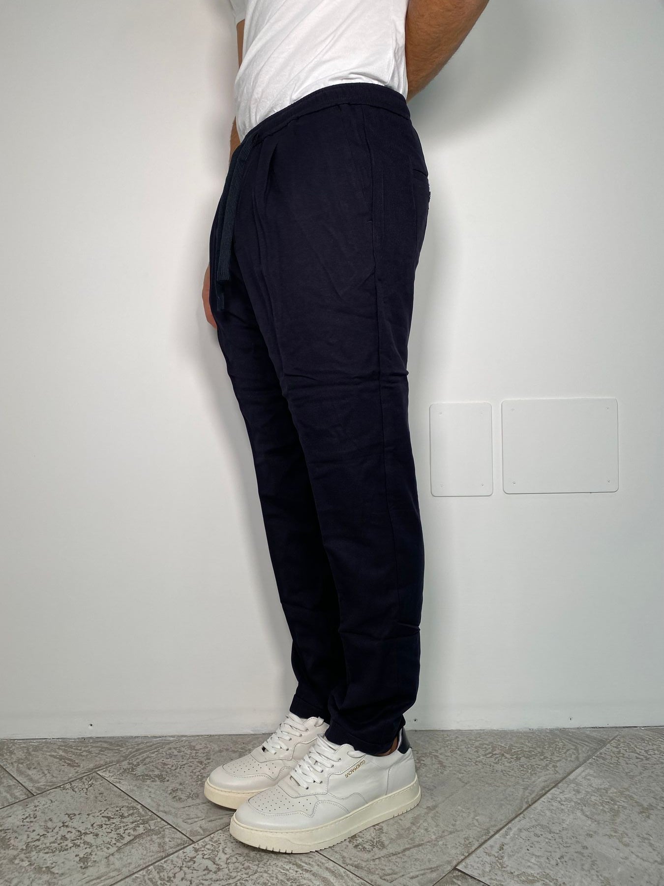 PANTALACCIO BRED IN MISTO LANA ELASTICIZZATO CON RISVOLTINO - REGULAR FIT