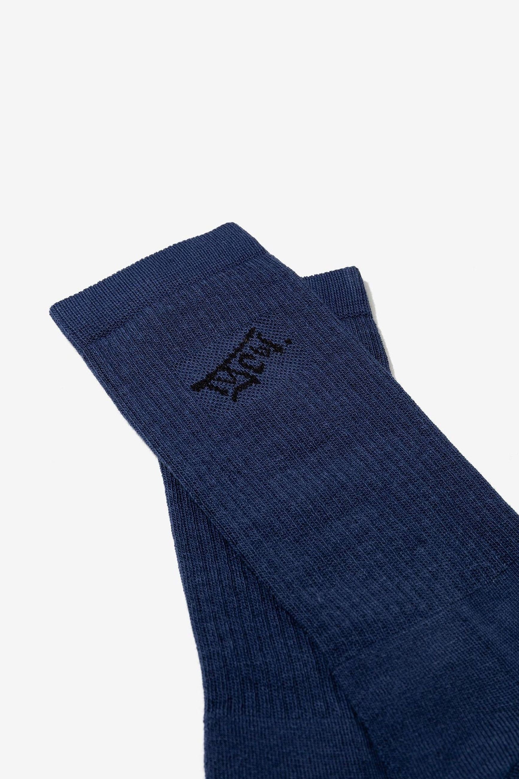 CALZINI JAVI A META' POLPACCIO CON LOGO 10060491.AZU