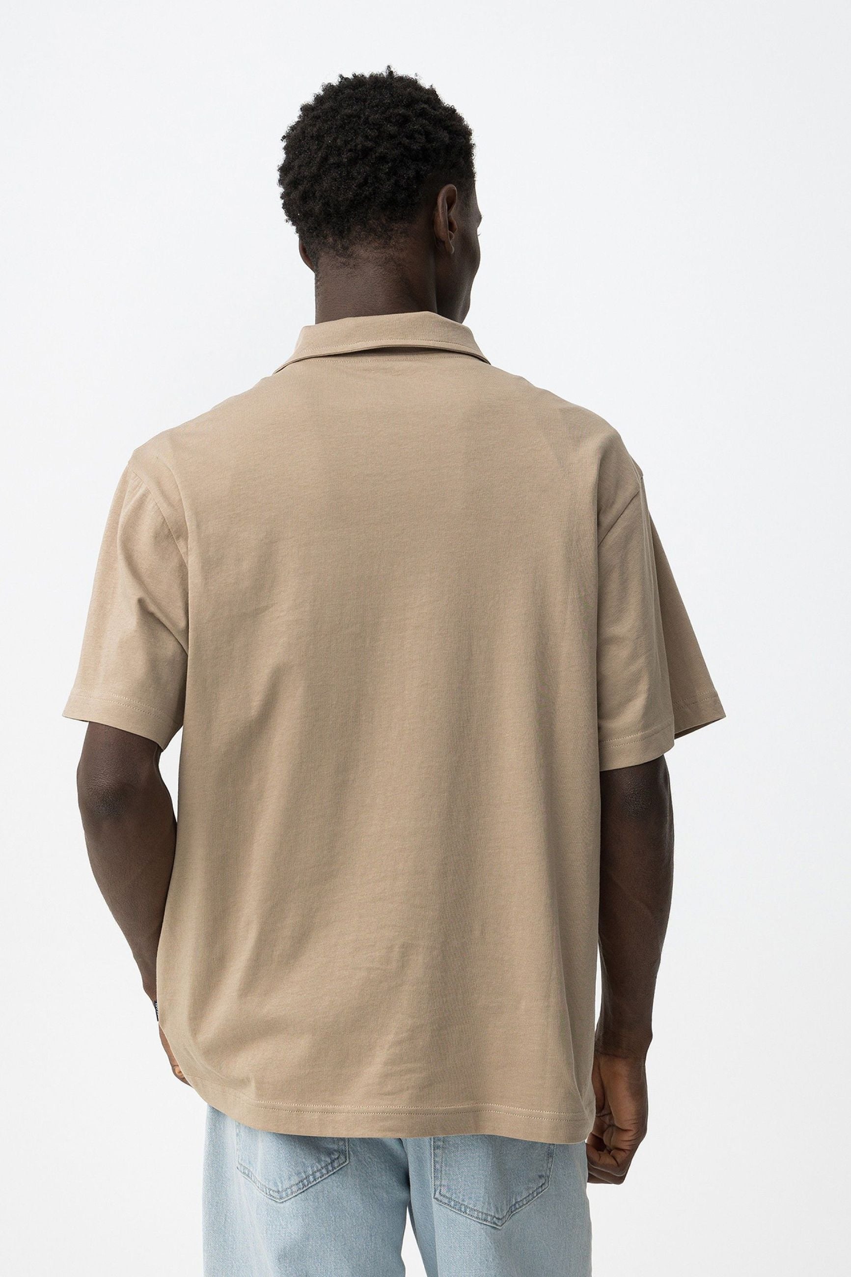 POLO NATHAN MANICA CORTA IN JERSEY DI COTONE - RELAXED FIT 10064584.BEI