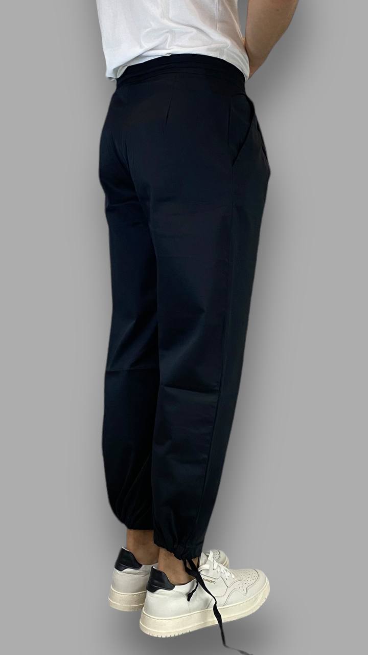 PANTALACCIO CON PINCES E LACCI ALLA CAVIGLIA REGOLABILI - RELAXED FIT