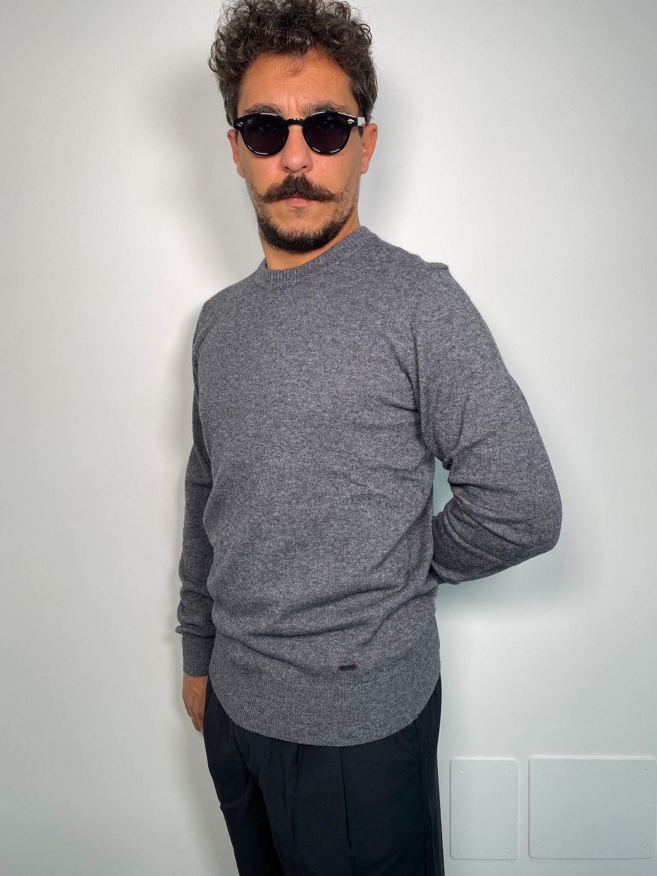 MAGLIA GIROCOLLO BASIC IN MISTO CACHEMIRE - REGULAR FIT