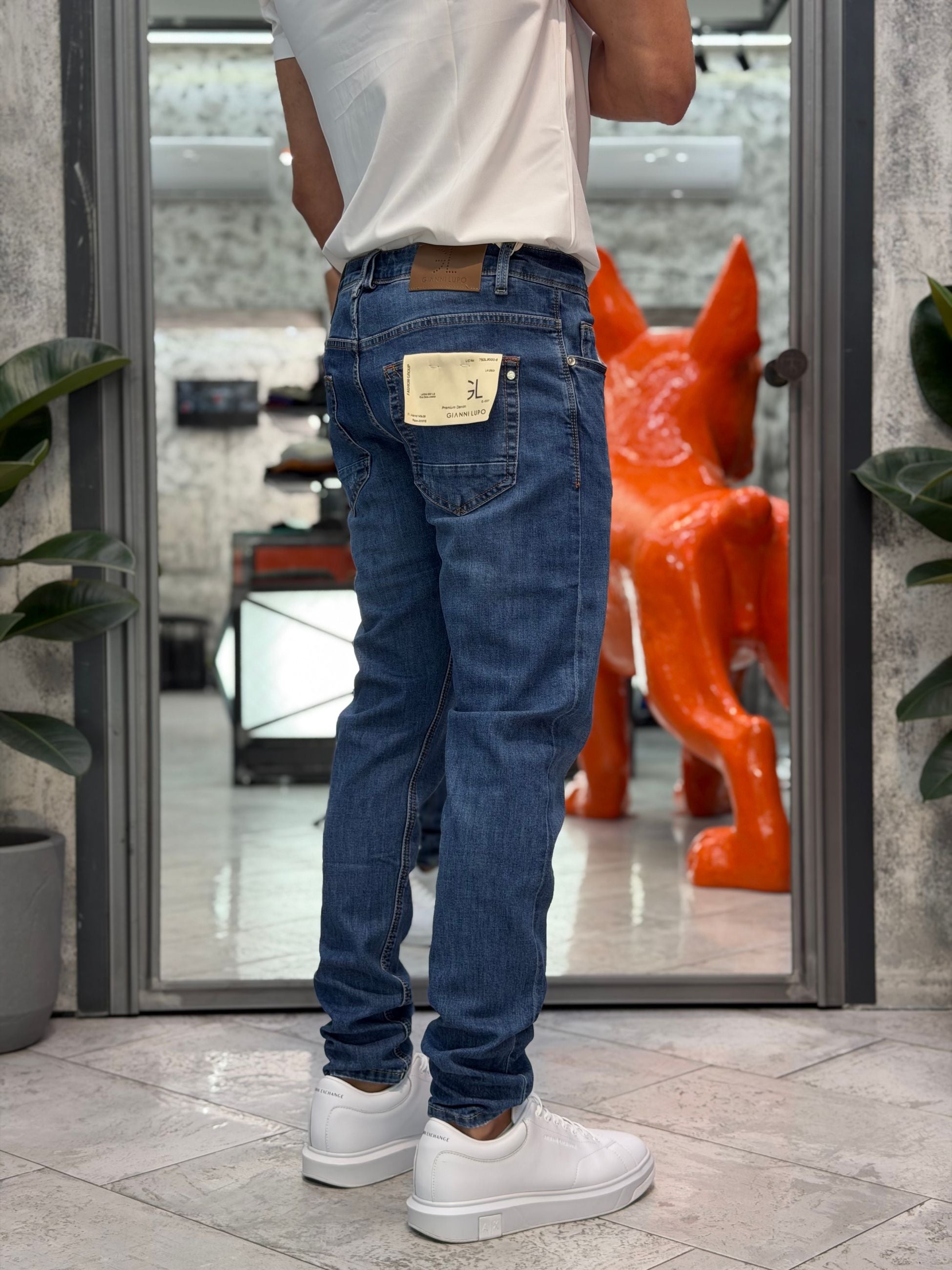 JEANS BRUCE 5 TASCHE DARK WASH IN TELA ELASTICIZZATA - REGULAR SLIM FIT GL6261Q-S26
