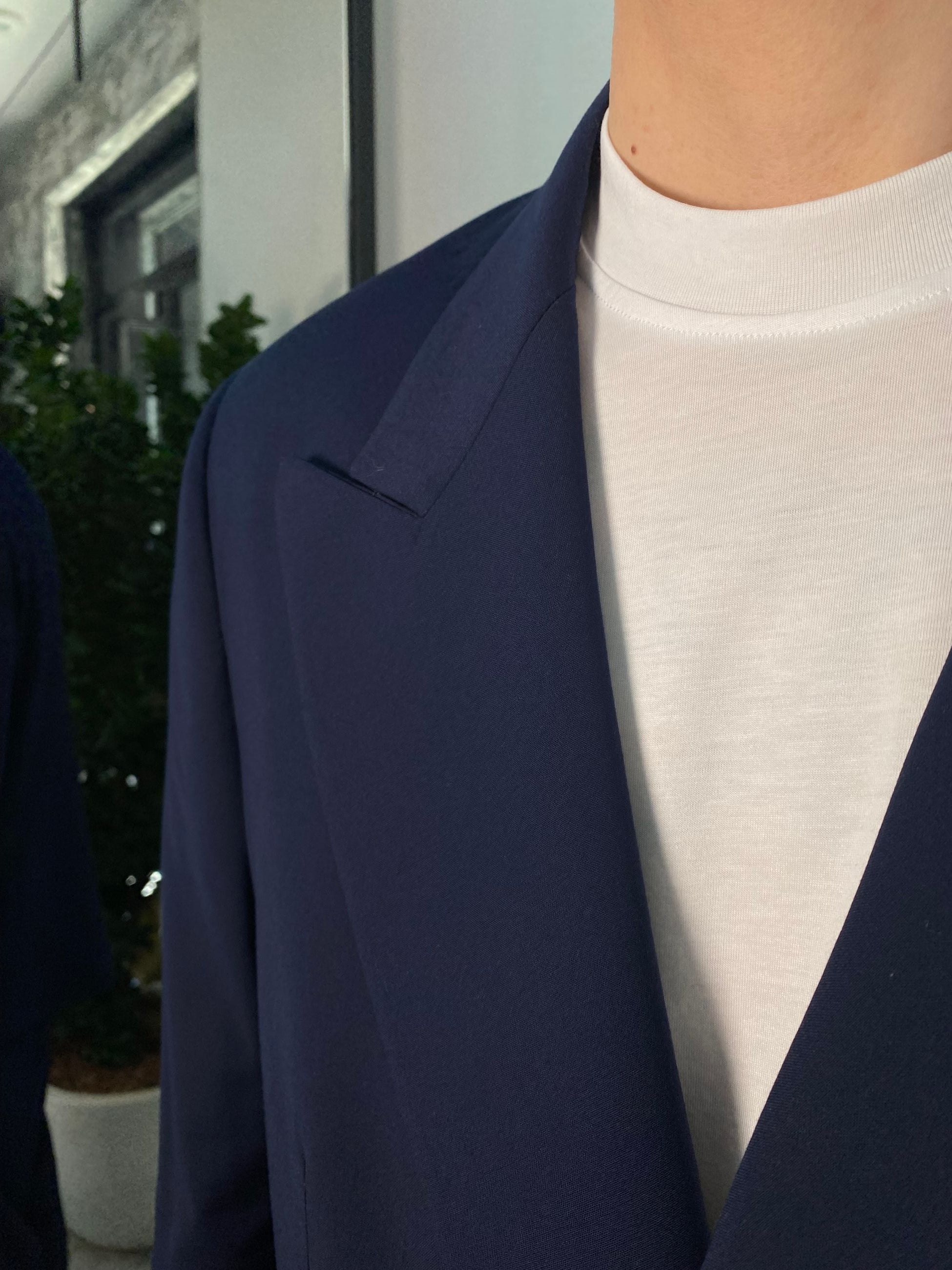 GIACCA DOPPIOPETTO DA ABITO IN POLIVISCOSA CON REVER A LANCIA - OVER FIT GIA3220.BLU