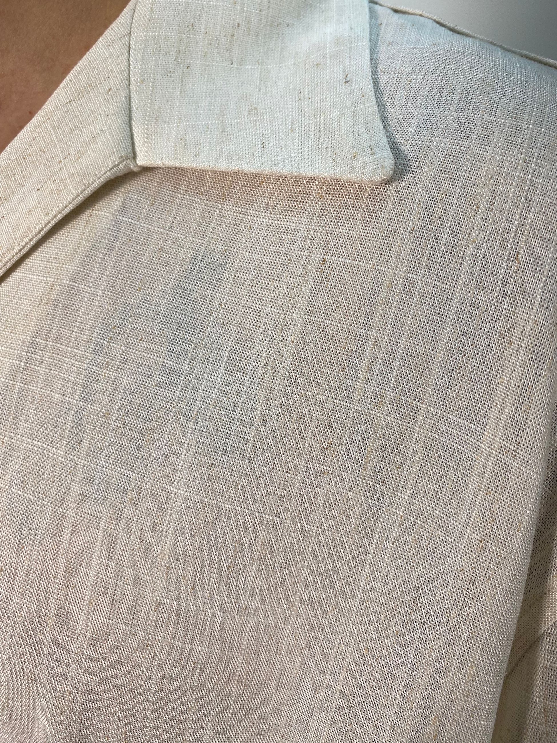 POLO CAMICIA MEZZA MANICA IN MISTO LINO EFFETTO FIAMMATO - OVER FIT CA3306.PAN