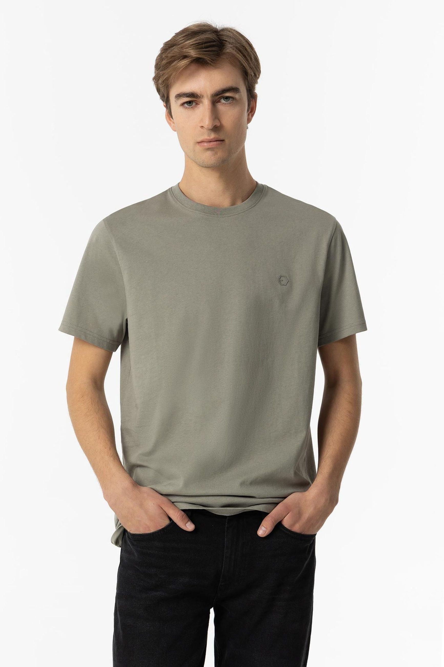 T-SHIRT BARTON BASIC IN 100% COTONE CON LOGO LATO CUORE - REGULAR FIT 10048304.VCER