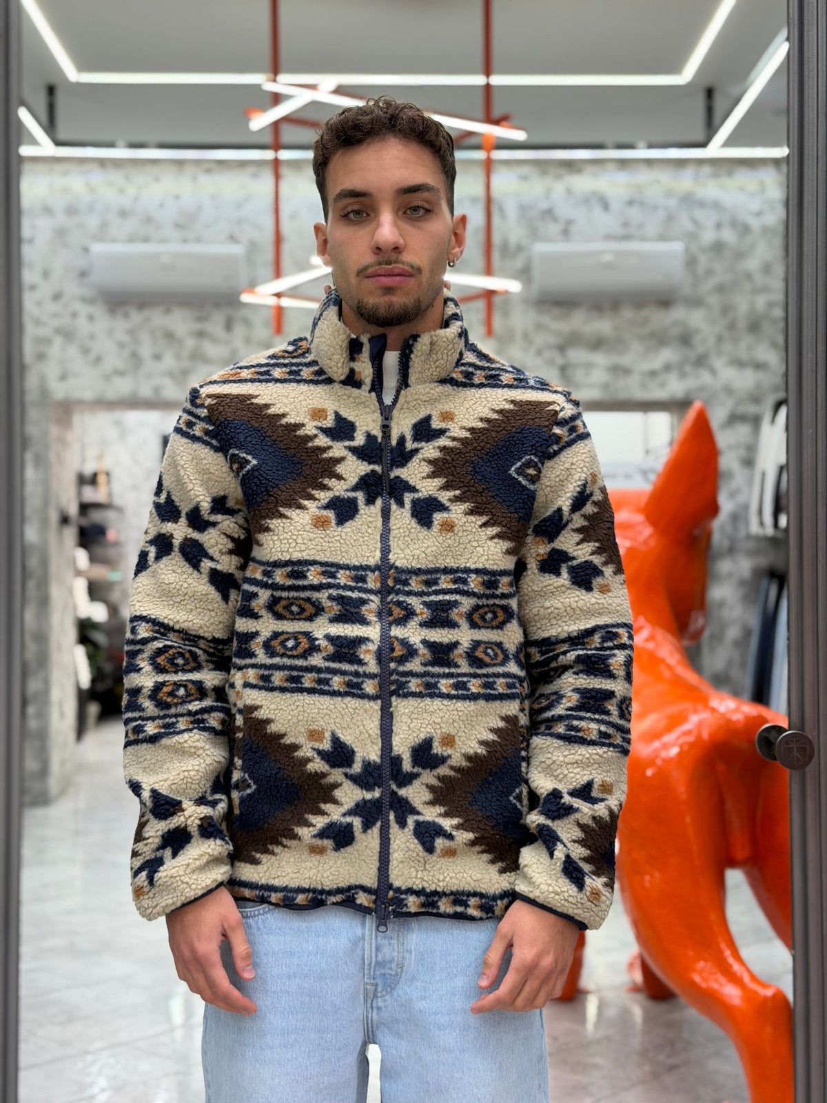 OVERJACKET NORVEGESE CON CHIUSURA ZIP - RELAXED FIT 27W12JK SHERPA