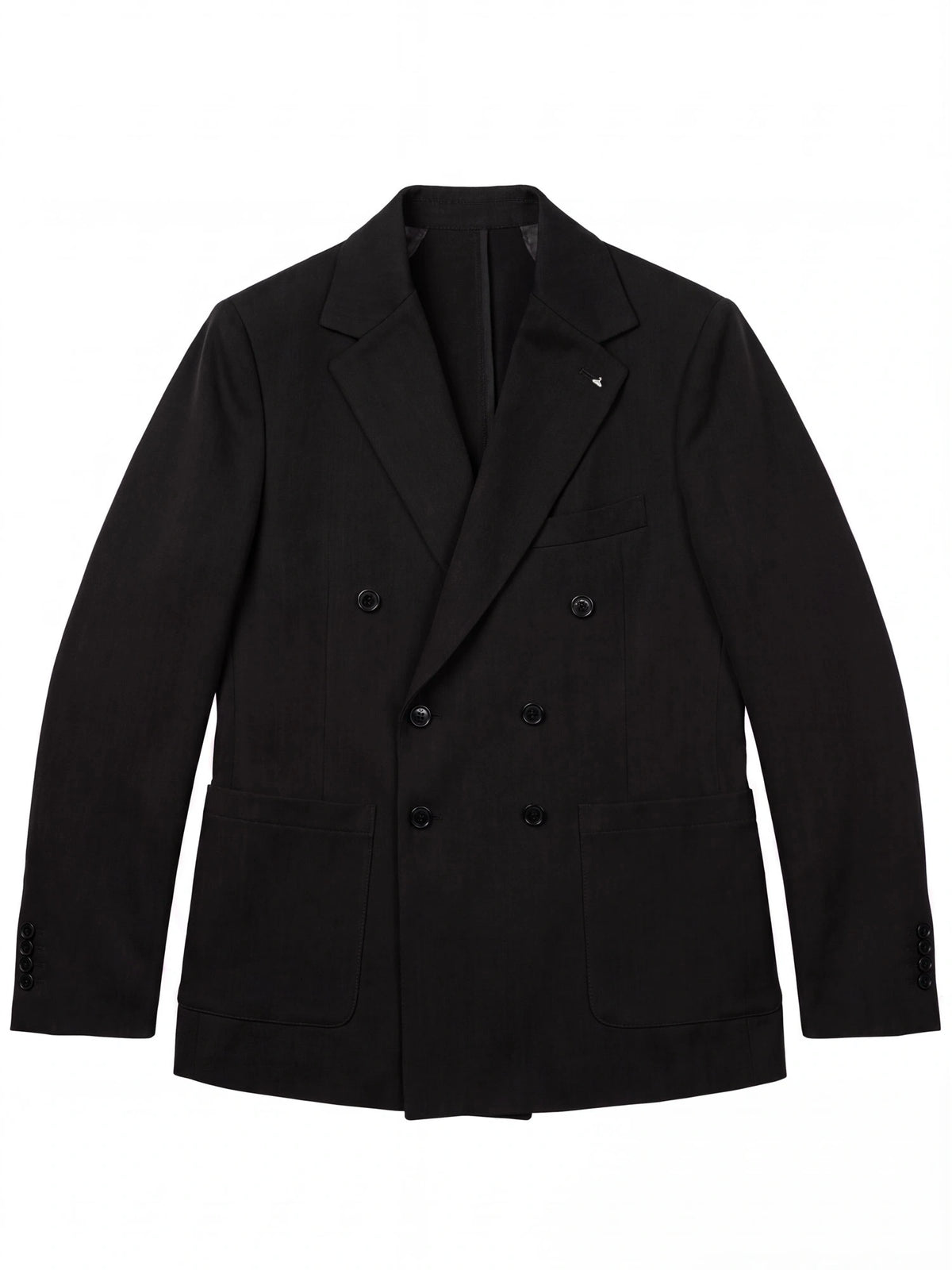 GIACCA SFODERATA DOPPIOPETTO CON REVERS A LANCIA E PINCES FRONTALI - REGULAR FIT M-262480.NER