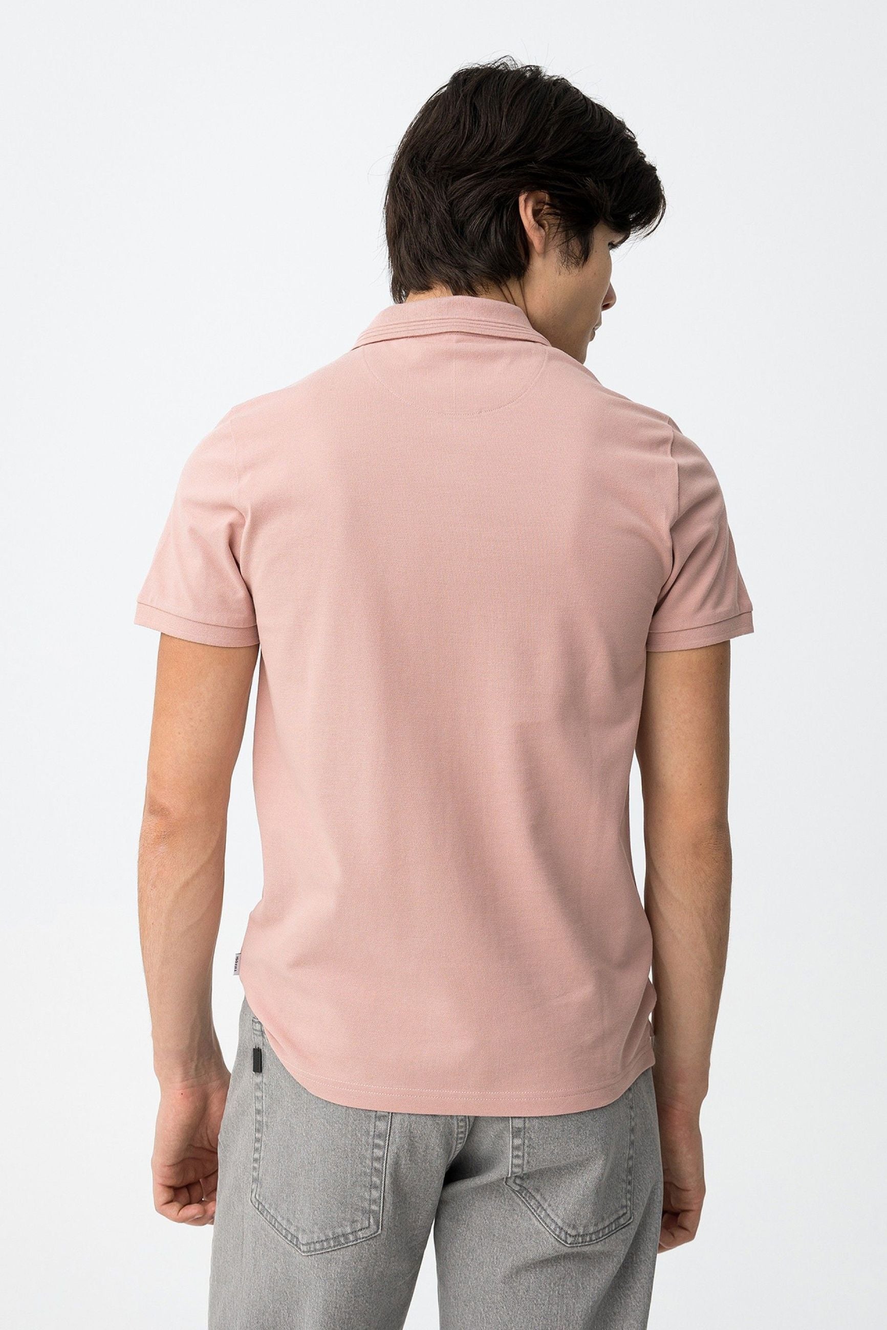 POLO MANNING_2 IN 100% COTONE PIQUET CON LOGO LATO CUORE TONO SU TONO - REGULAR FIT 10050806.ROSA