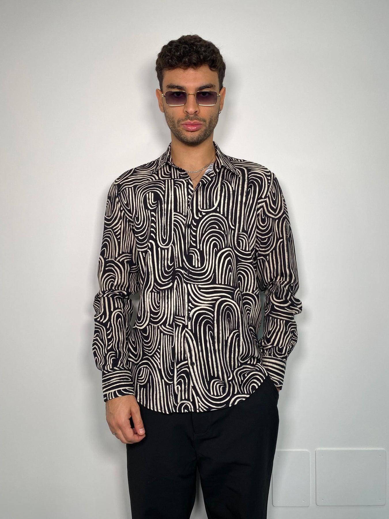CAMICIA MANICA LUNGA FANTASIA IN VISCOSA - RELAXED FIT