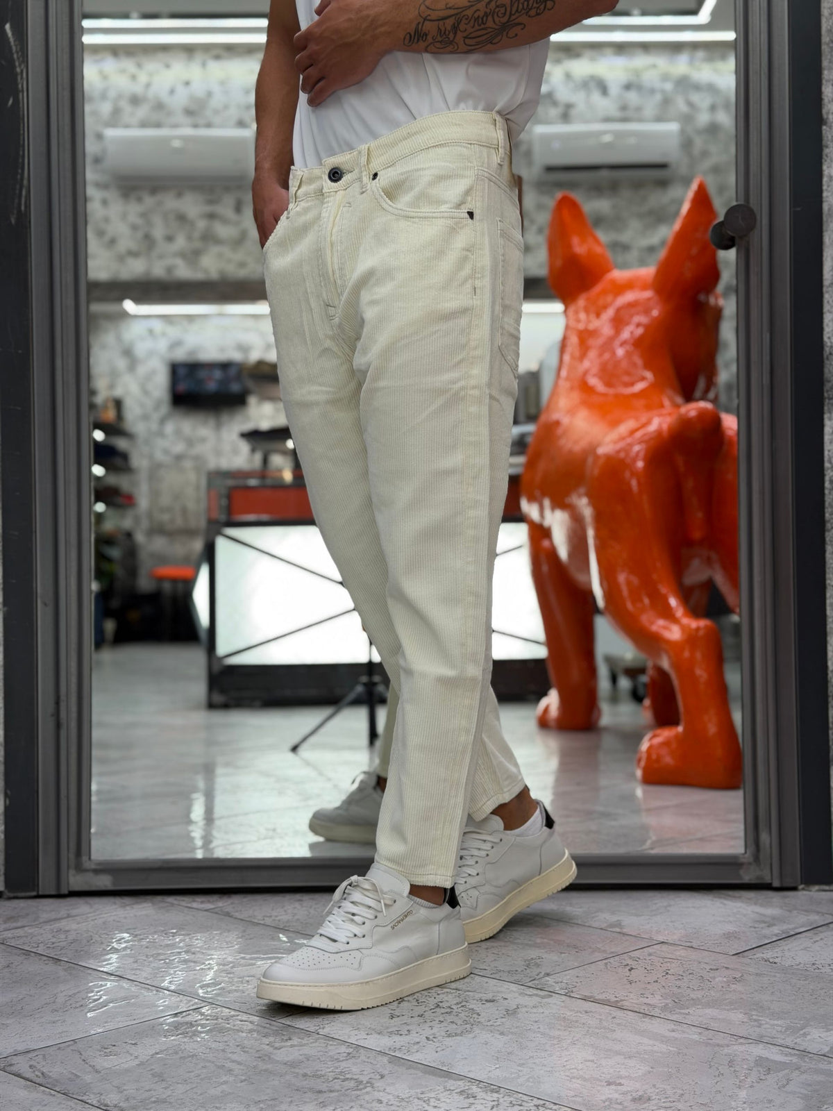 PANTALONE COOPER 5 TASCHE IN VELLUTO A COSTE - CARROT CROPPED FIT GL6227Q-F26.PAN