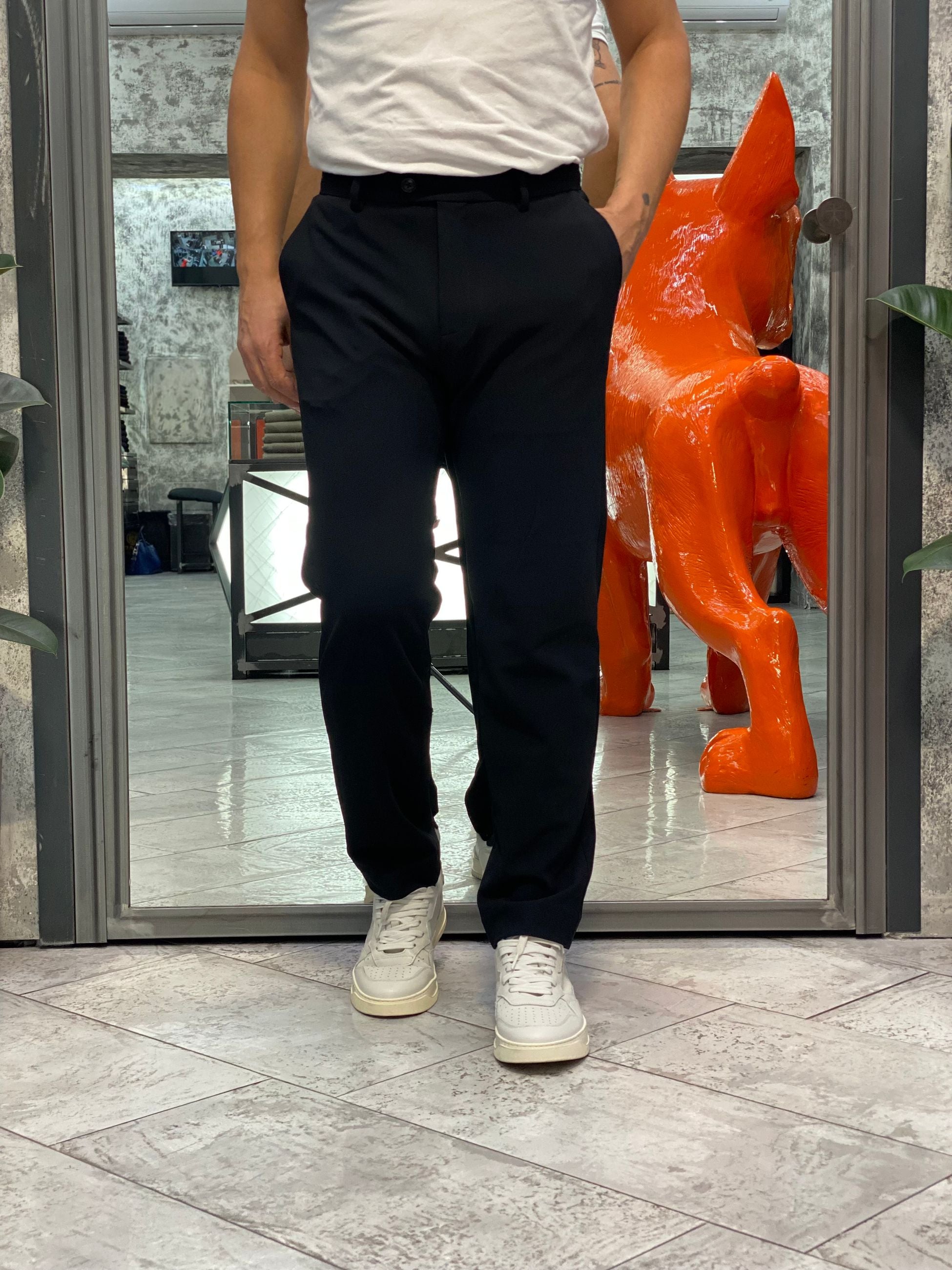 PANTALONE ELEGANTE DA COMPLETO IN TESSUTO TECNICO ELASTICIZZATO SUPER COMFORT - REGULAR FIT PSI1462SS.NER