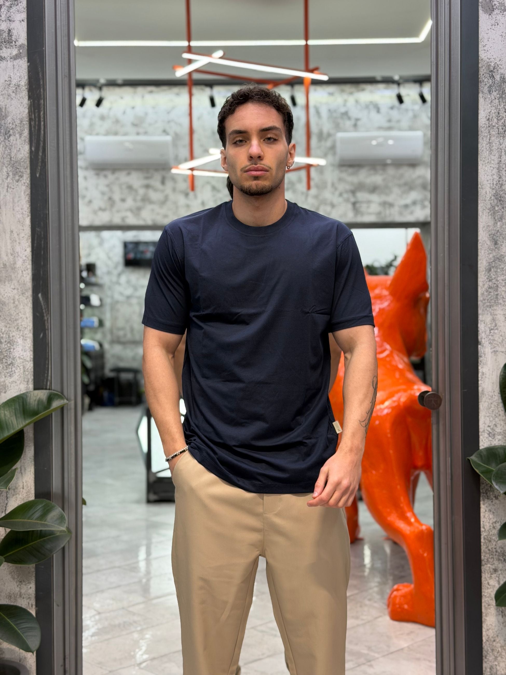 T-SHIRT BASIC IN MORBIDA VISCOSA - REGULAR FIT GL2268F-S26.BLU