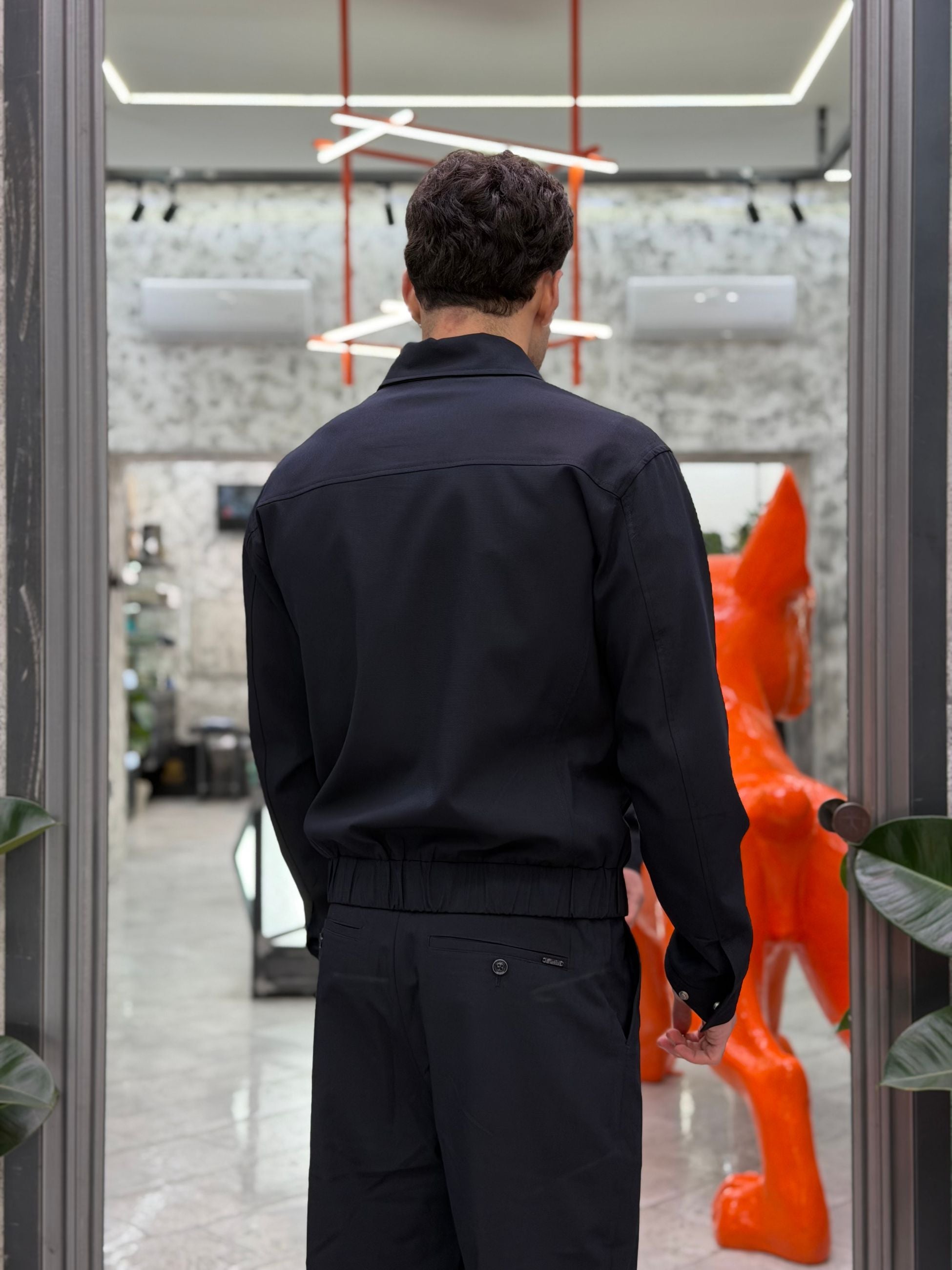GIACCA GIUBBINO DA COMPLETO IN TESSUTO ELEGANTE CON ELASTICO AL FONDO - REGULAR FIT GL9840.BLU