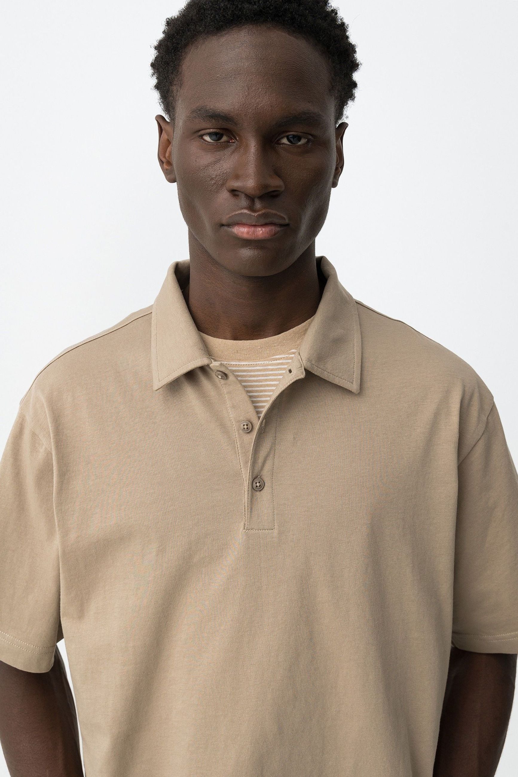 POLO NATHAN MANICA CORTA IN JERSEY DI COTONE - RELAXED FIT 10064584.BEI