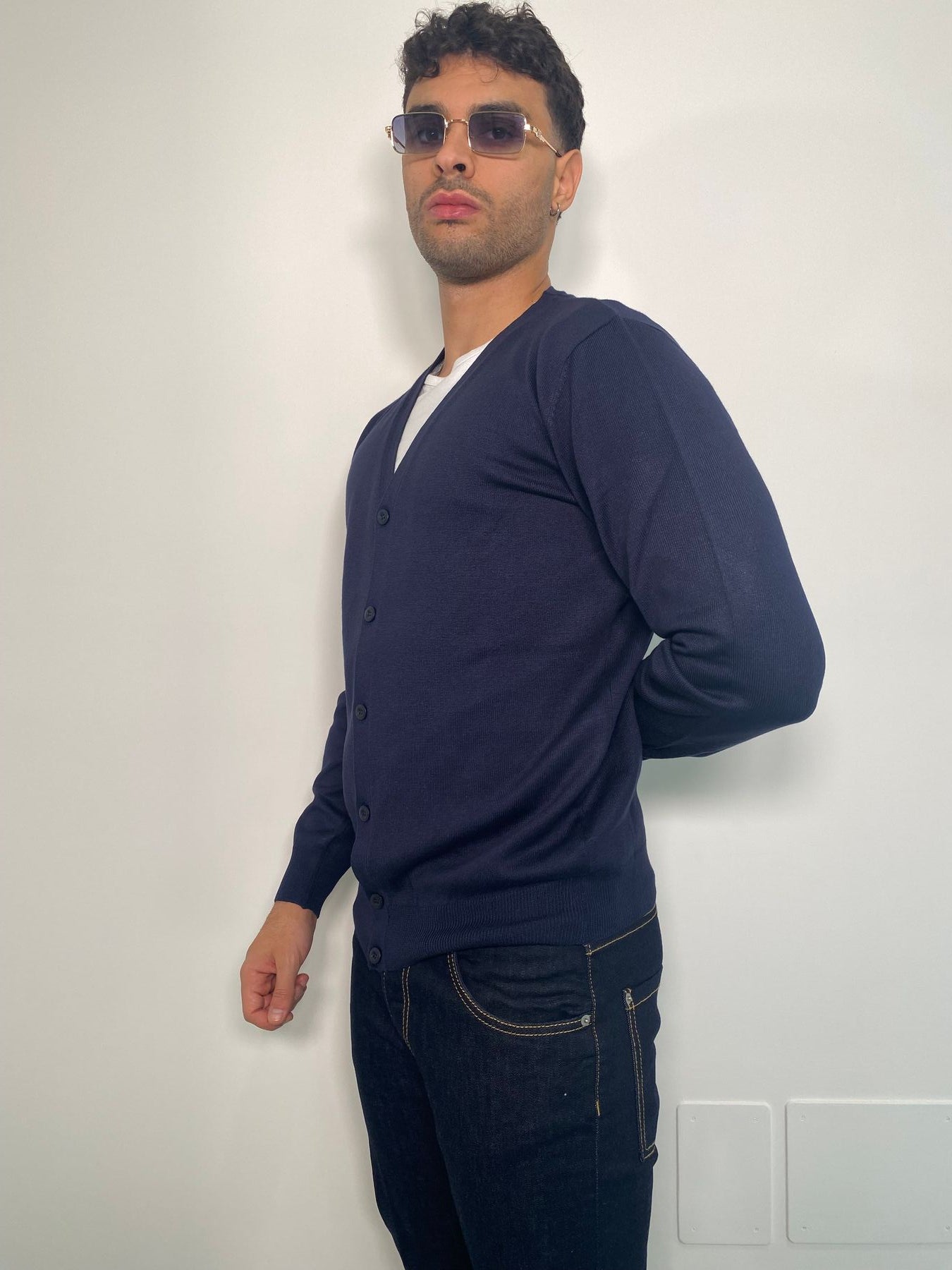 CARDIGAN BASIC IN MISTO VISCOSA - REGULAR FIT