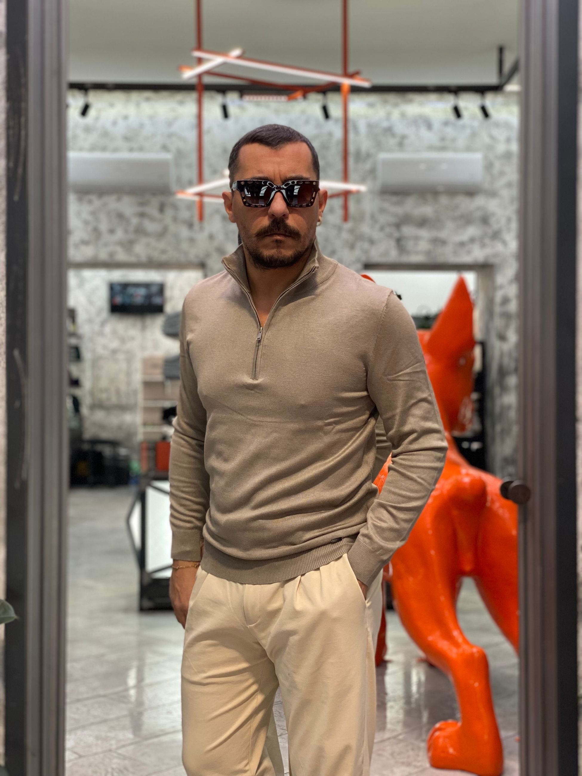 MAGLIA LUPETTO MEZZA ZIP IN MORBIDA VISCOSA - REGULAR FIT GL35136GZ-F25.CAM