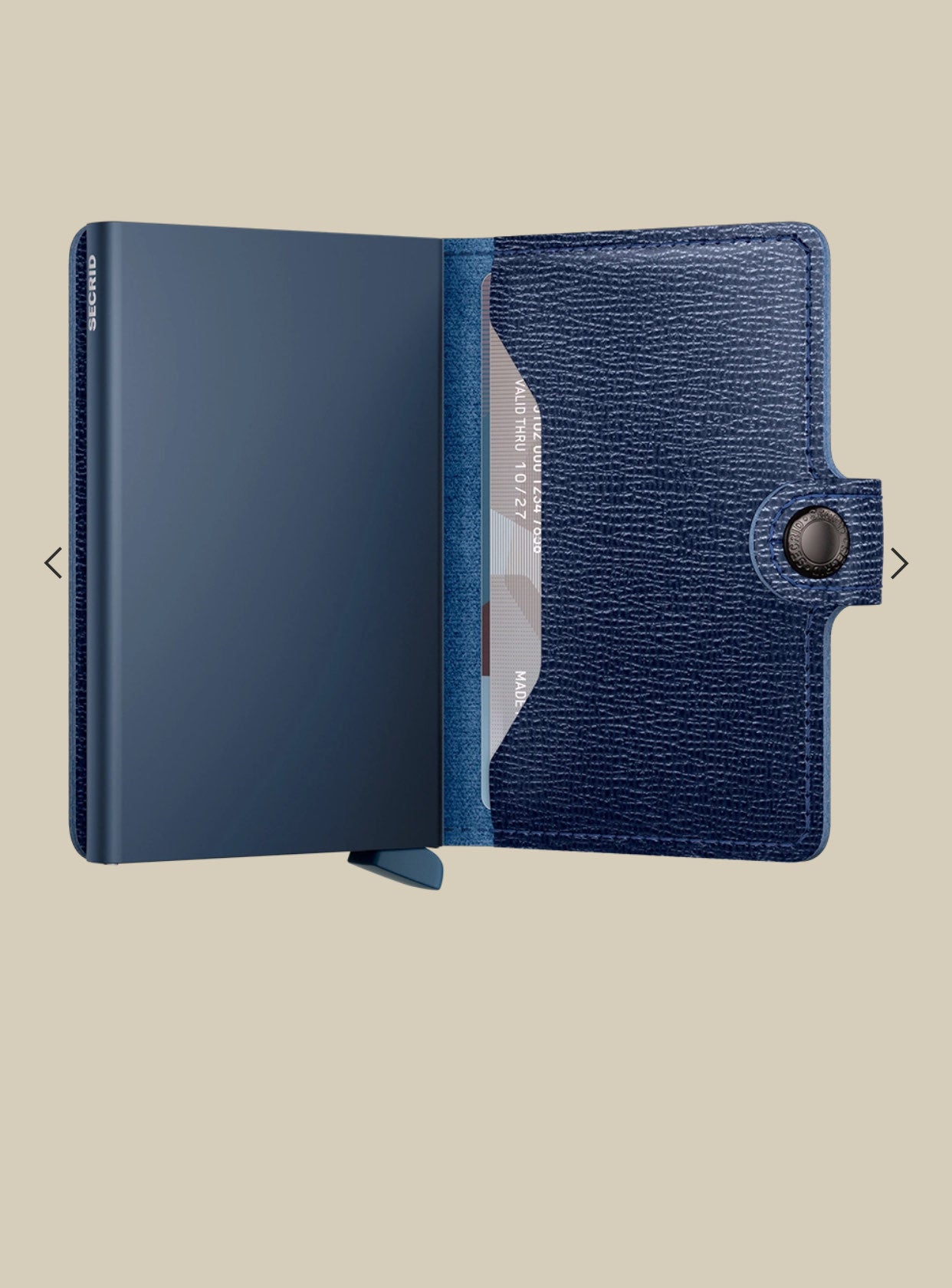 MINIWALLET PORTA CARTE E BANCONOTE IN PELLE STILE SAFFIANO MC-NAVY