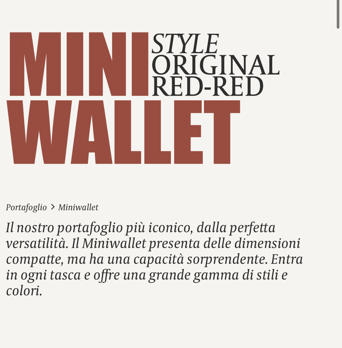 MINIWALLET PORTA CARTE E BANCONOTE IN MORBIDA PELLE LISCIA E LUCIDA CON CUCITURE IN CONTRASTO M-RED-RED