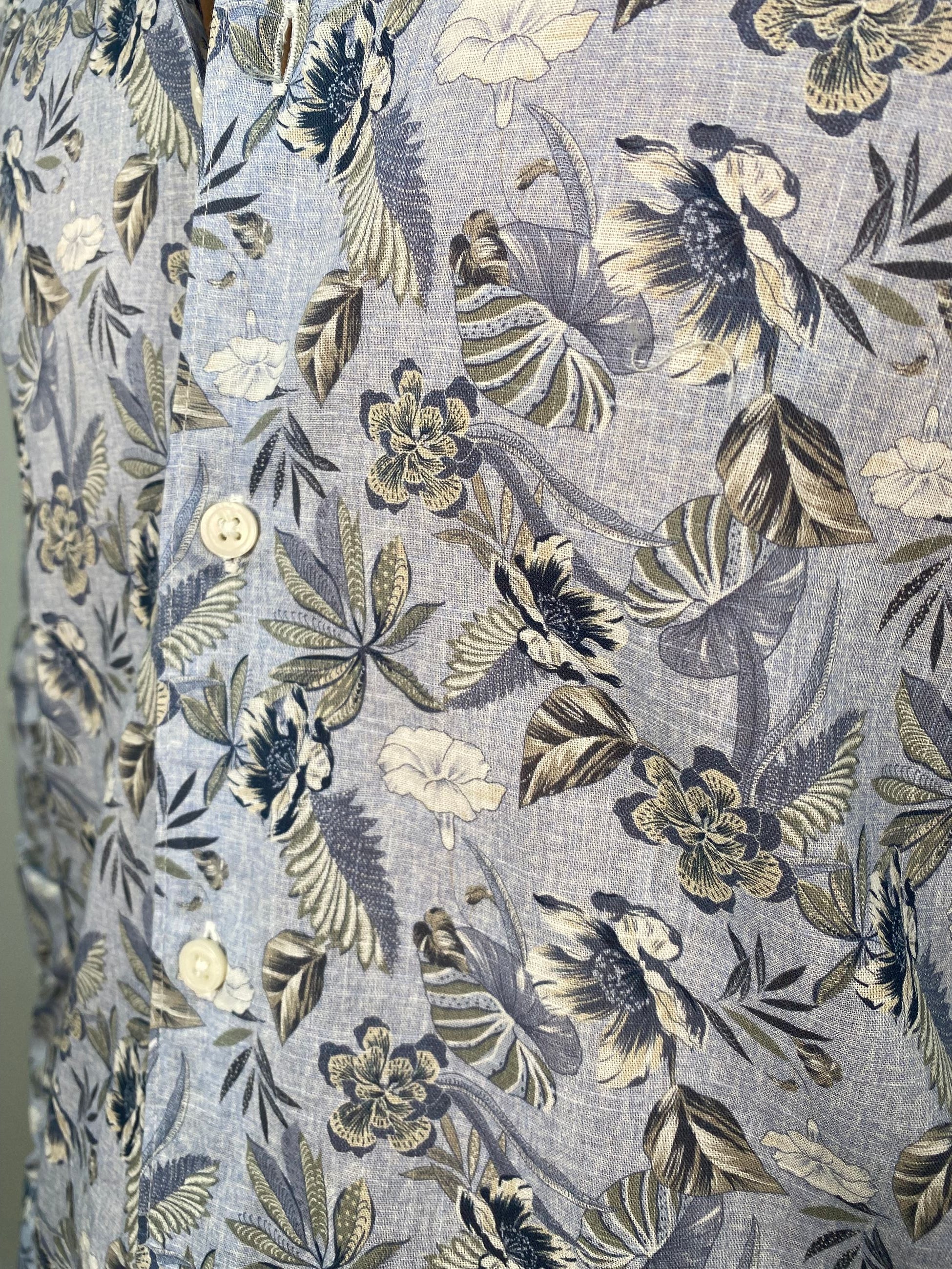 CAMICIA IN 100% COTONE PREMIUM FANTASIA FIORI - REGULAR FIT FIO3851.LTBLUE