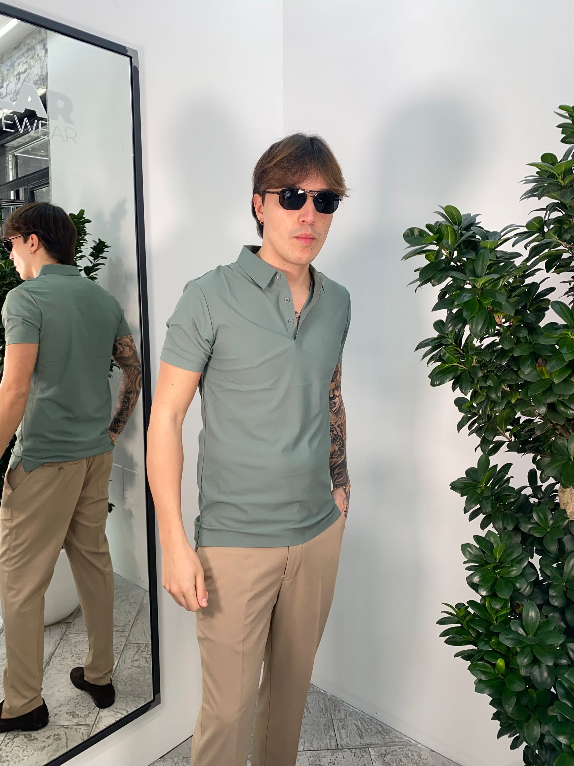 POLO IN TESSUTO TECNICO ELASTICIZZATO EXTRA LIGHT - SLIM FIT GL1003TB-S25.SAL
