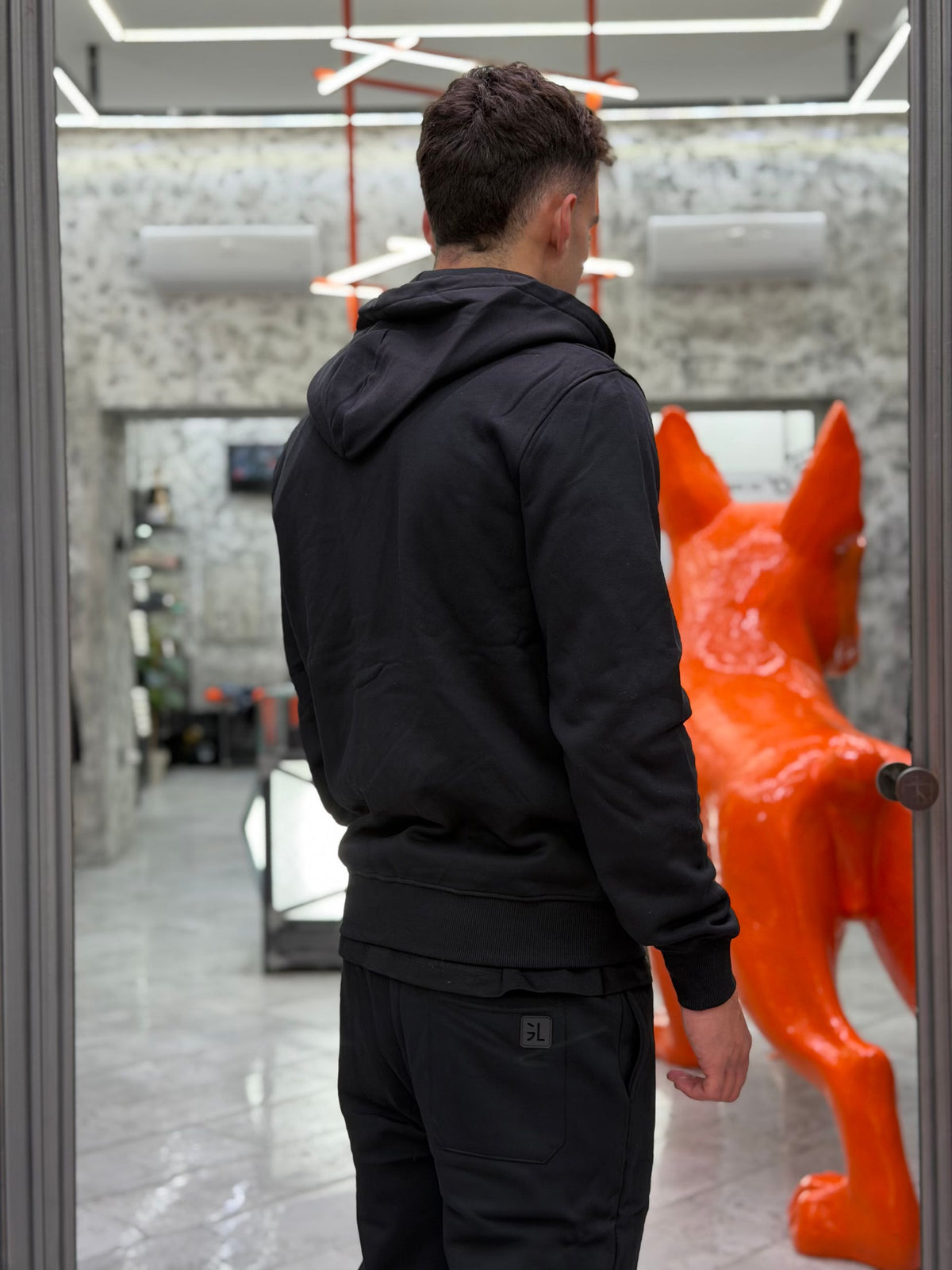 FELPA APERTA CON ZIP E CAPPUCCIO - REGULAR FIT GL2243F-F26.NER