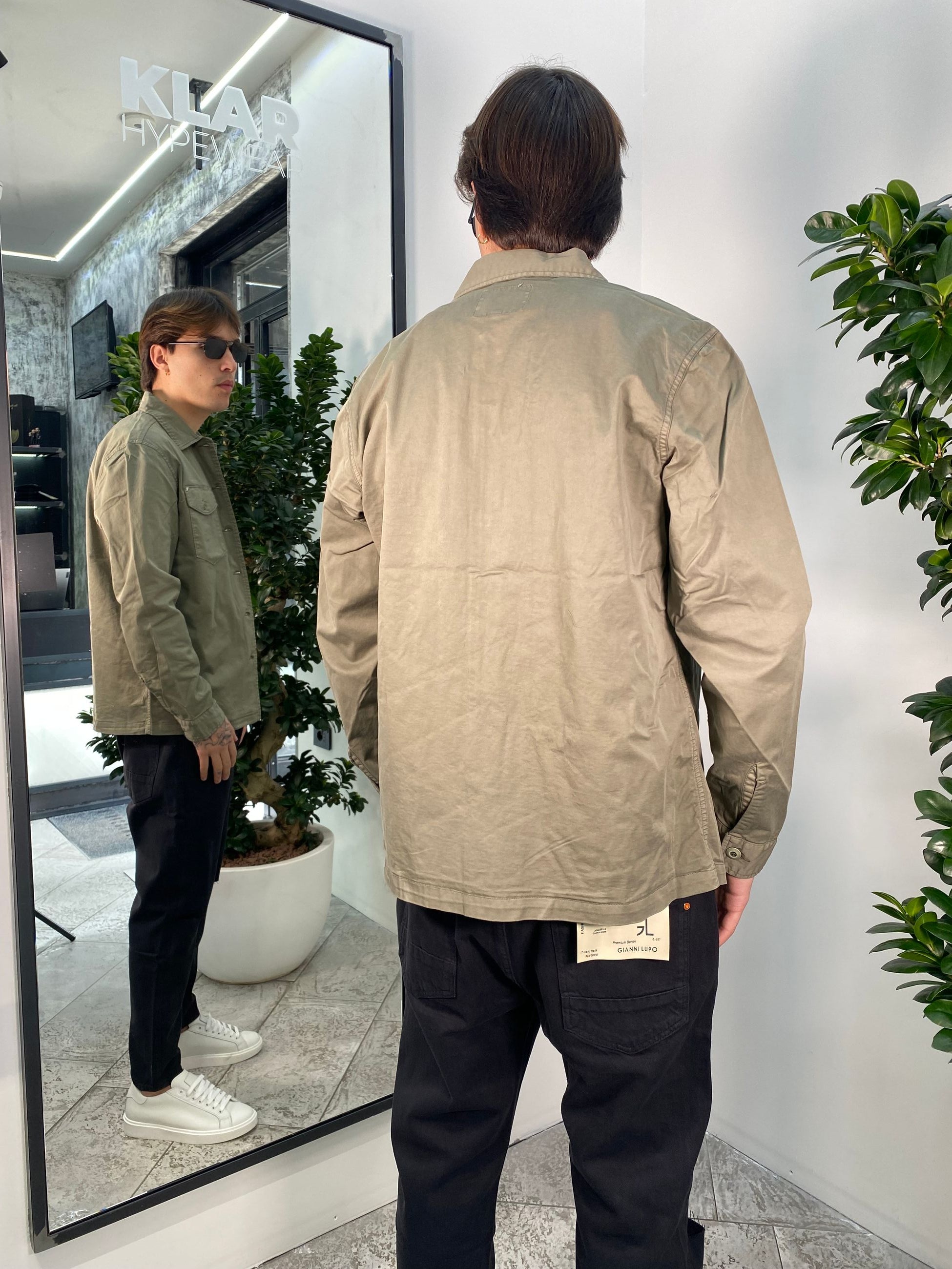 OVERSHIRT CON TASCHE A TOPPA IN COTONE ELASTICIZZATO - REGULAR FIT GL5051BD-S25.SAL