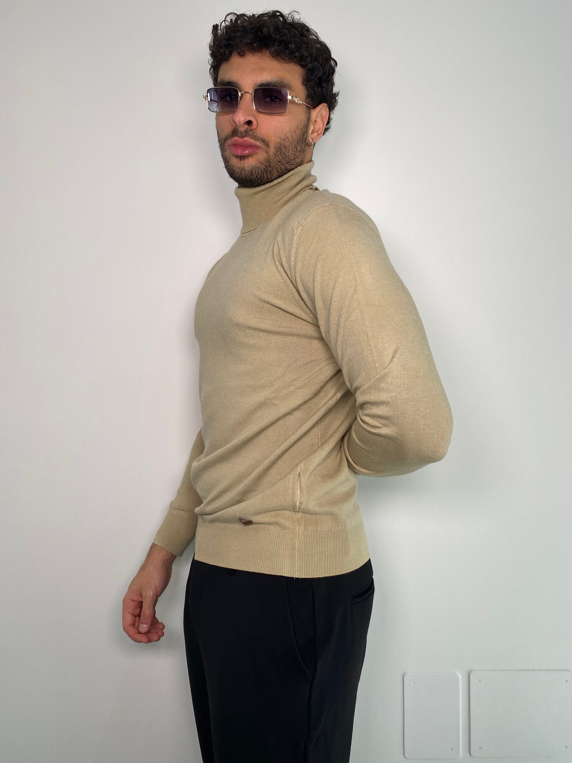 MAGLIA DOLCEVITA BASIC IN MISTO VISCOSA - SLIM FIT