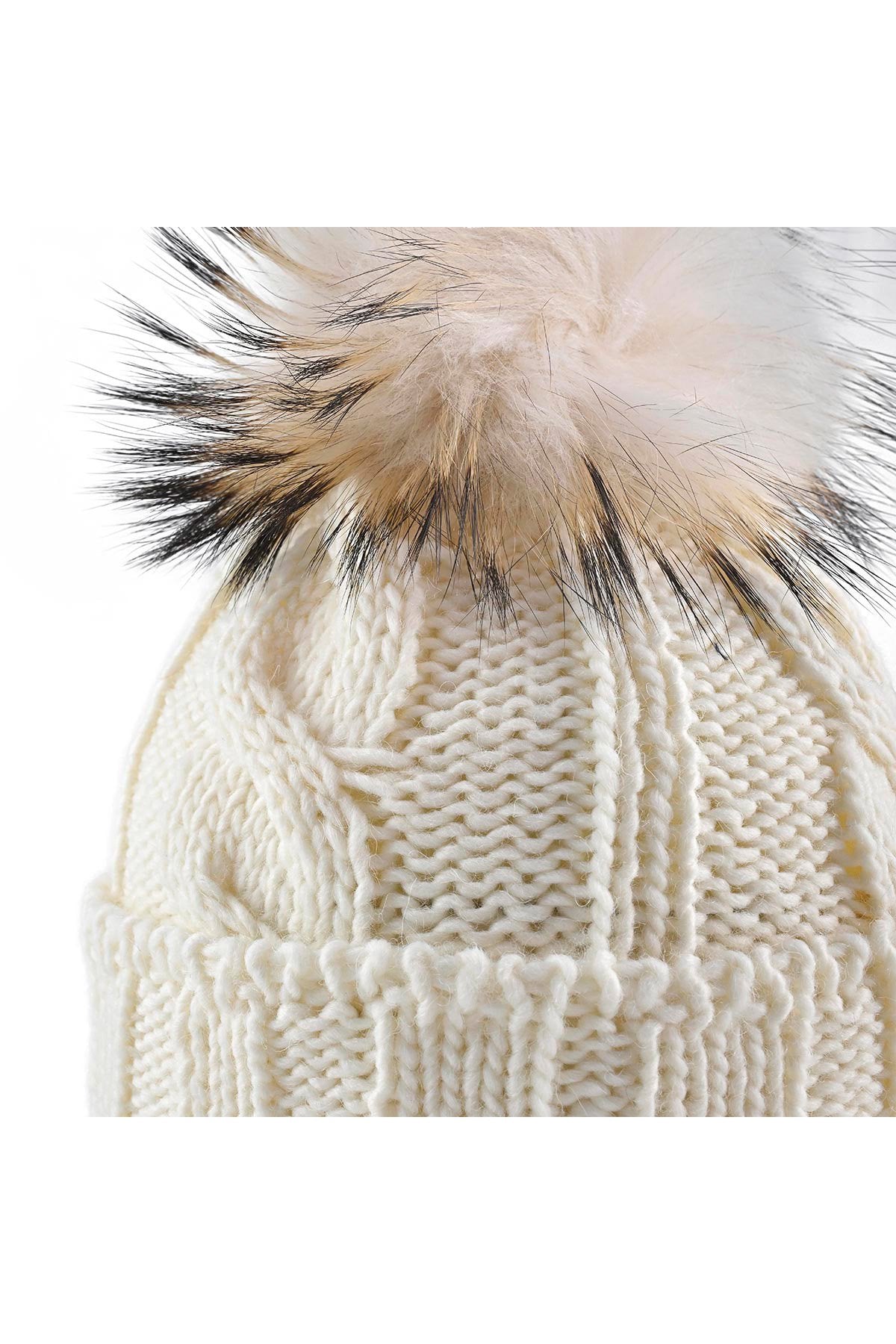 CAPPELLO IN LANA CON POMPON IN VERA PELLICCIA MURMASKY CN.A28105FUR.BIA