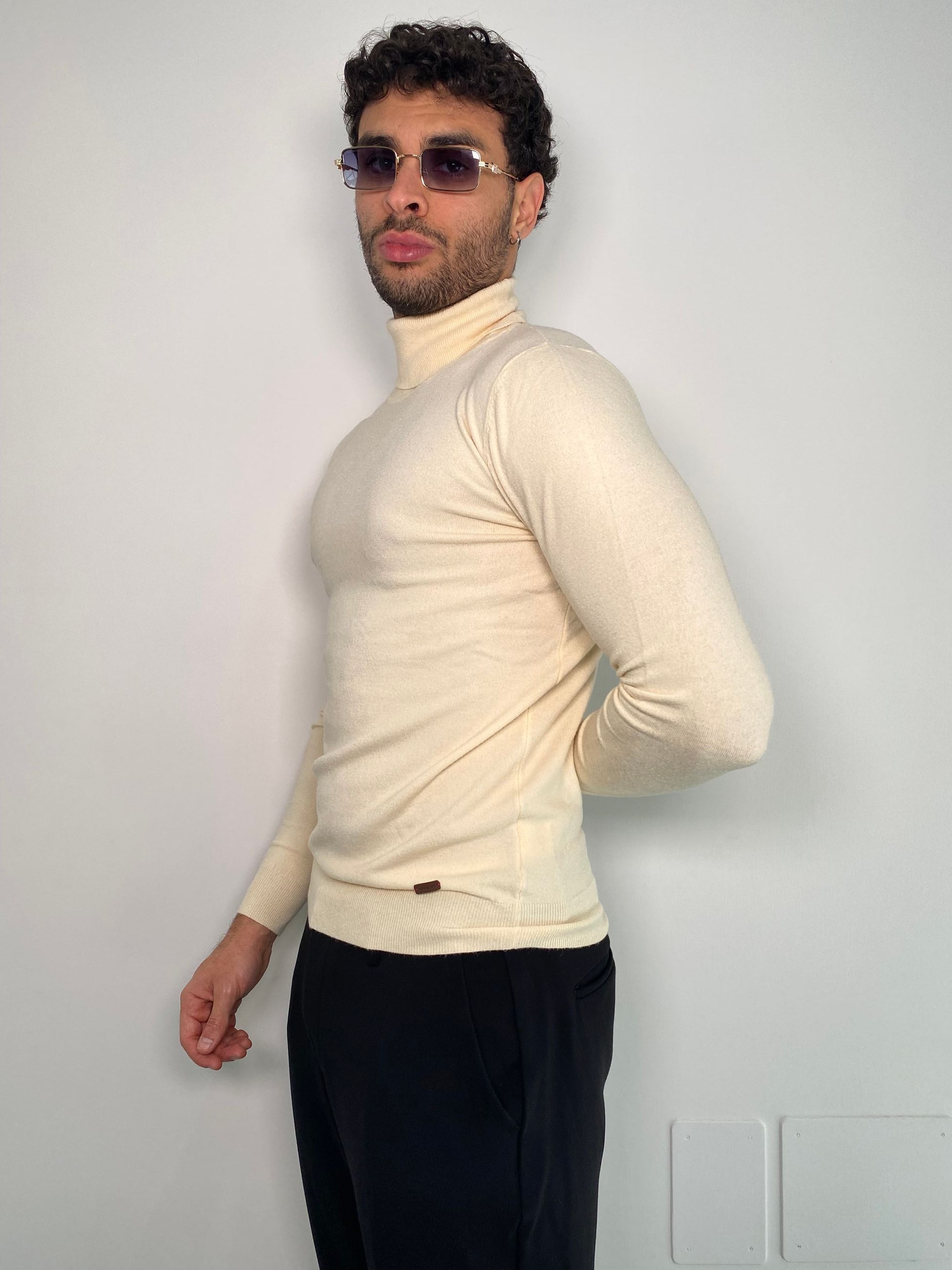 MAGLIA DOLCEVITA BASIC IN MISTO VISCOSA - SLIM FIT