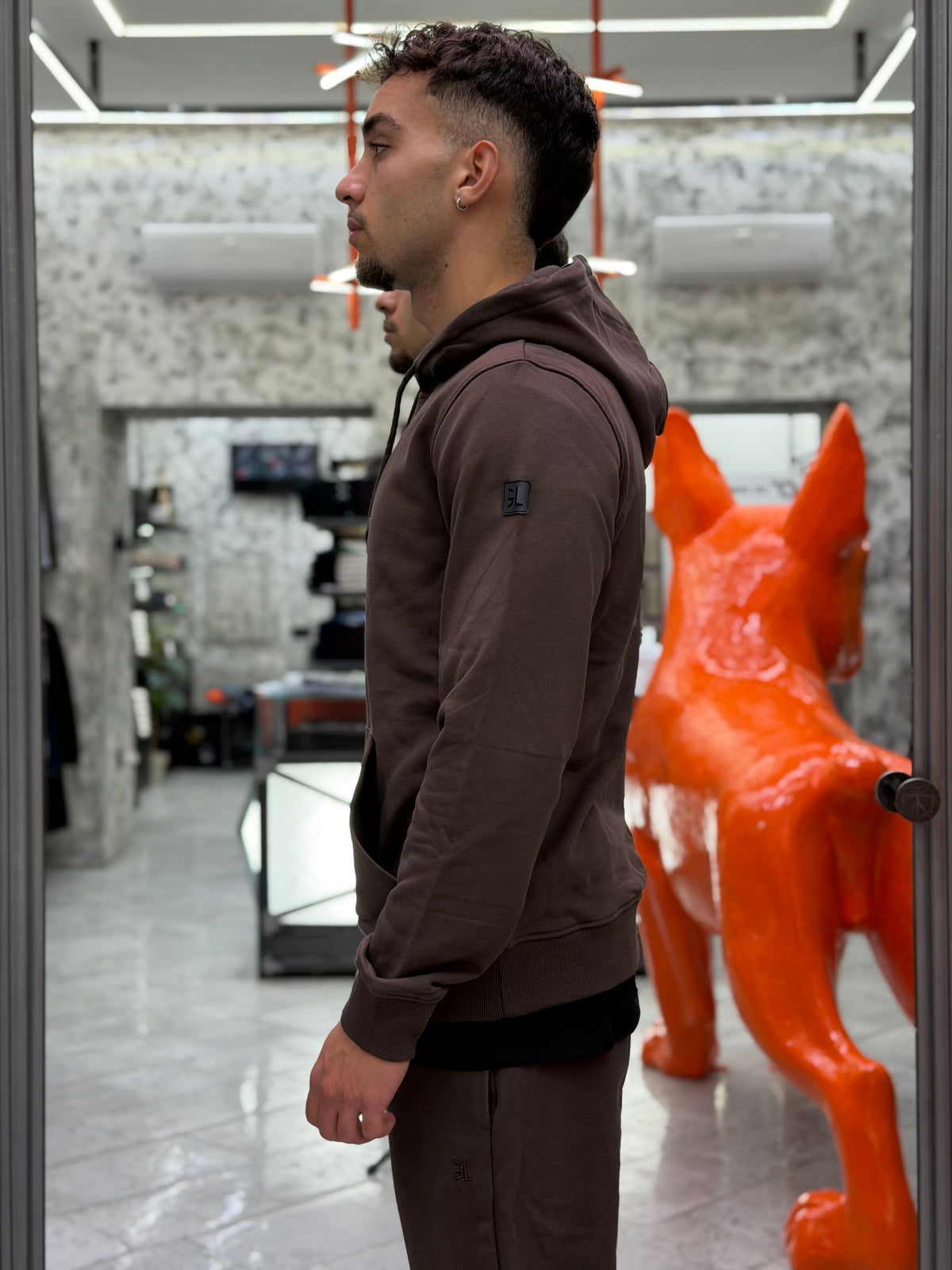 FELPA BASIC DA COMPLETO CON CAPPUCCIO E TASCONE FRONTALE - REGULAR FIT GL2242F-F26.COF